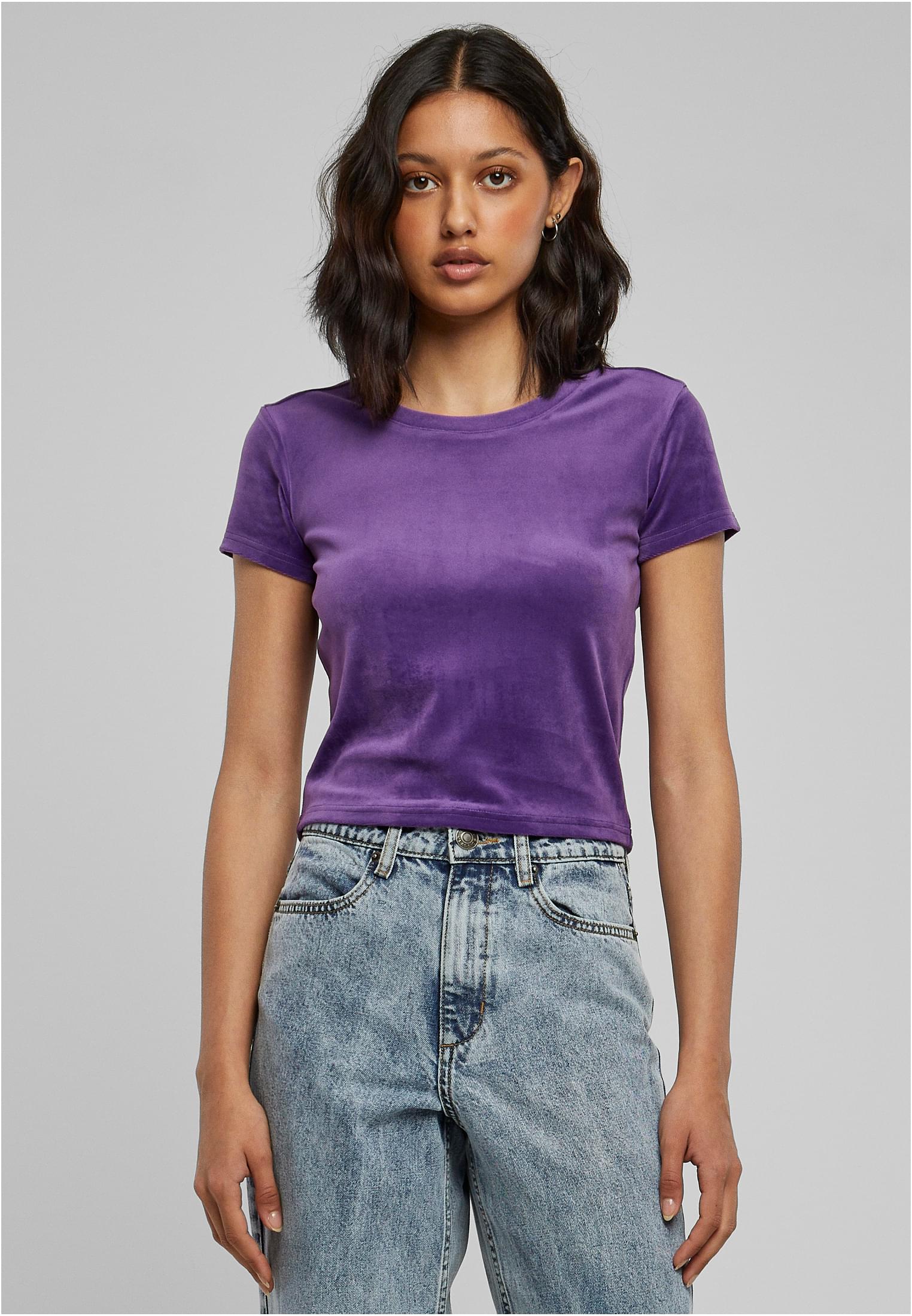 Ladies Short Velvet Tee | realviolet