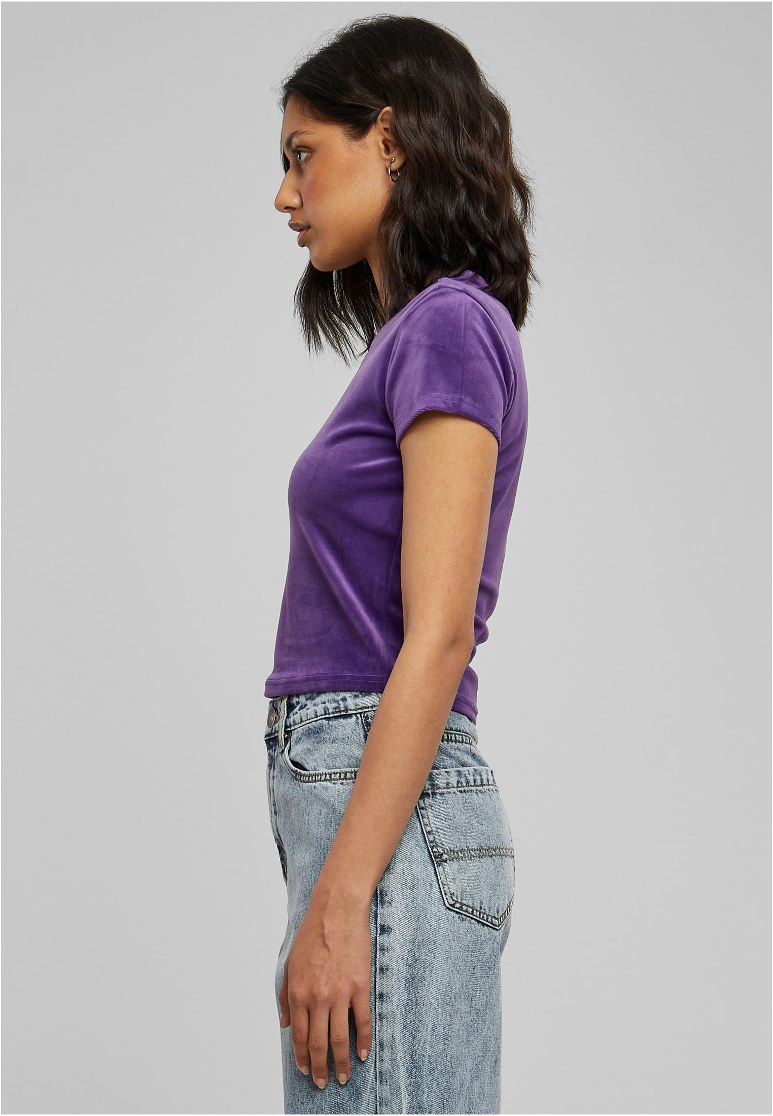 Ladies Short Velvet Tee | realviolet