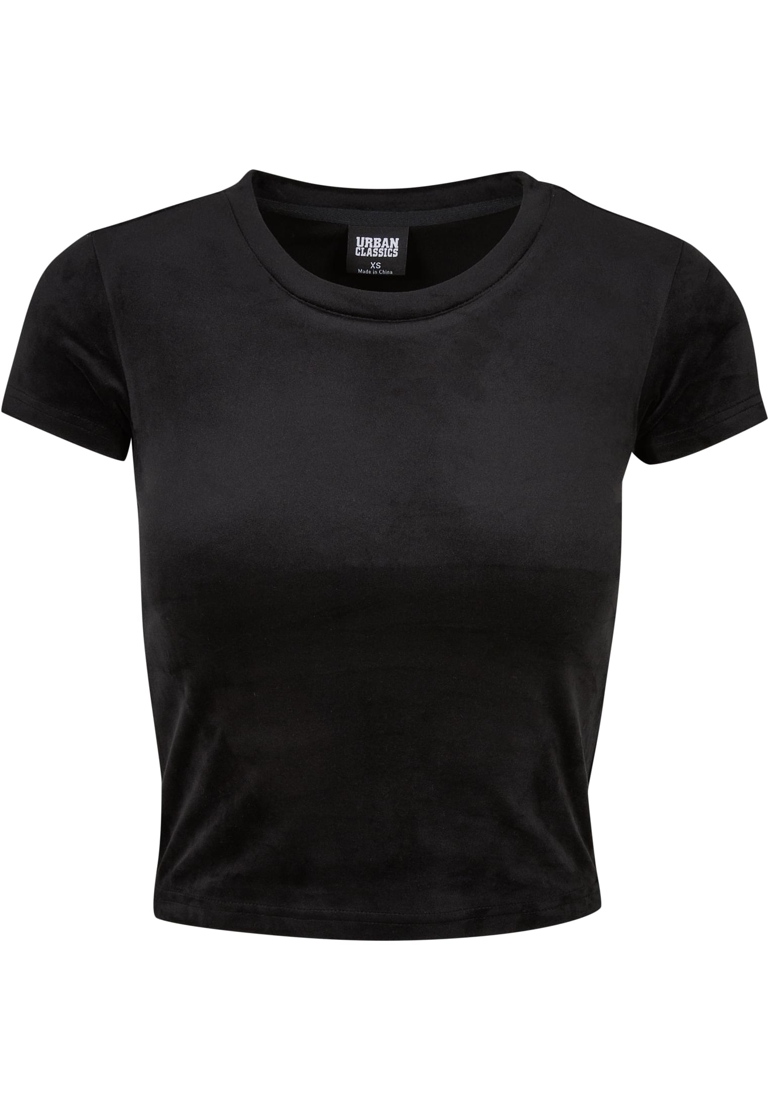 Ladies Short Velvet Tee | black