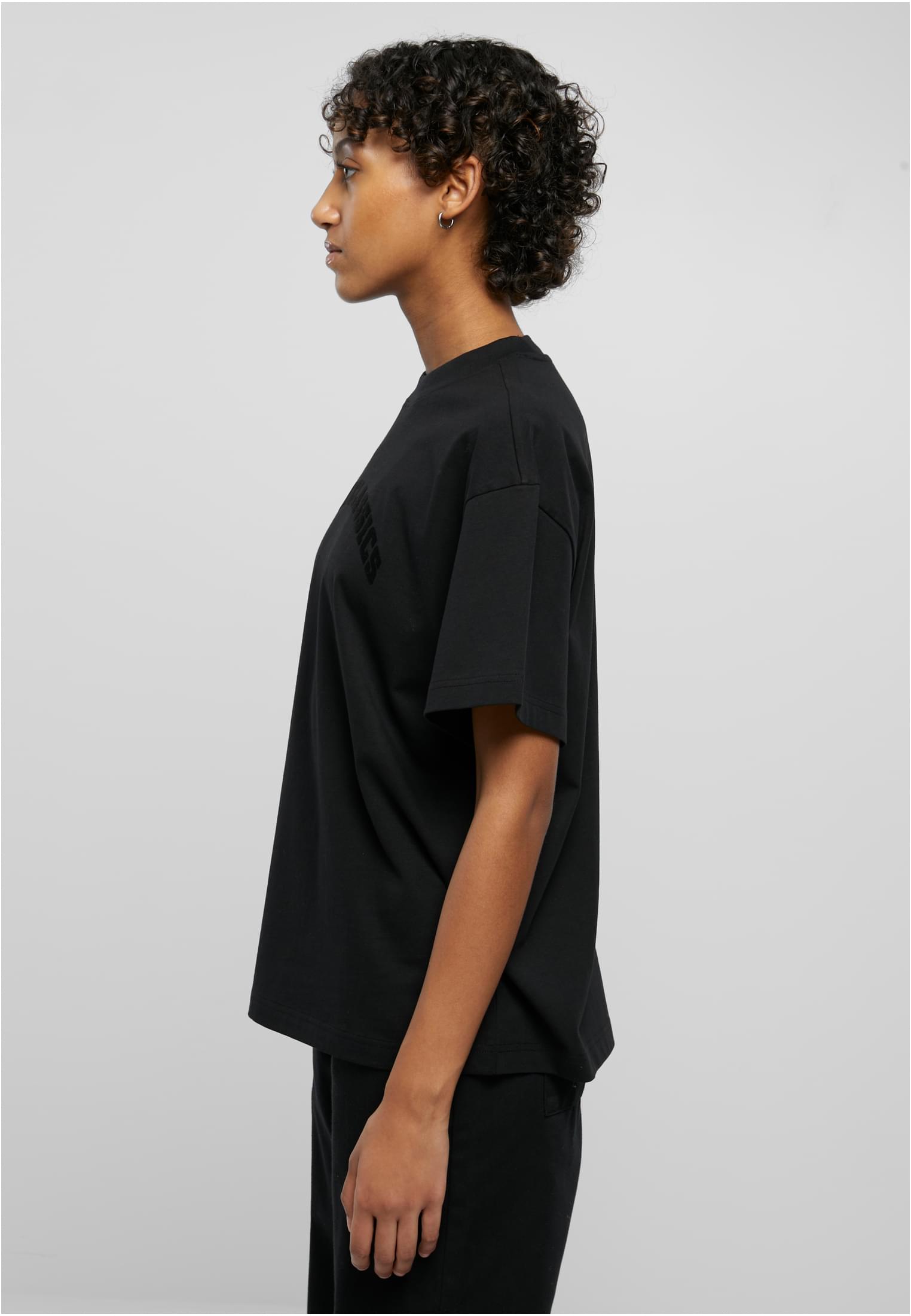 Ladies Oversized Flock Tee | black