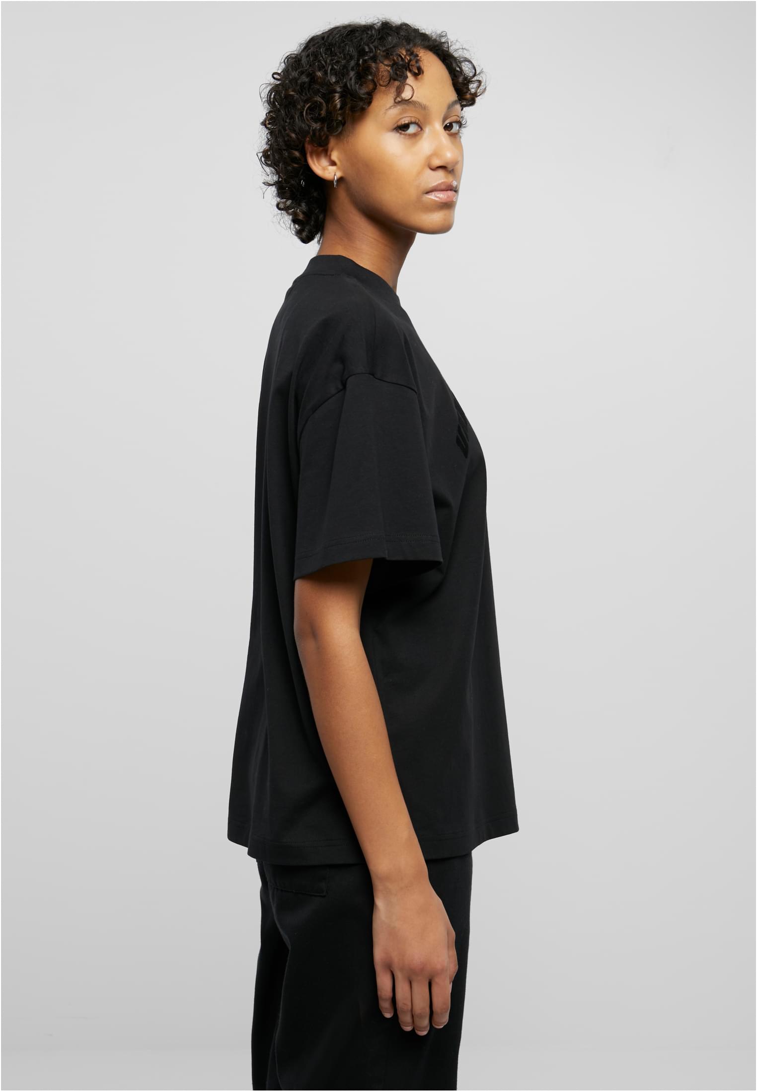 Ladies Oversized Flock Tee | black