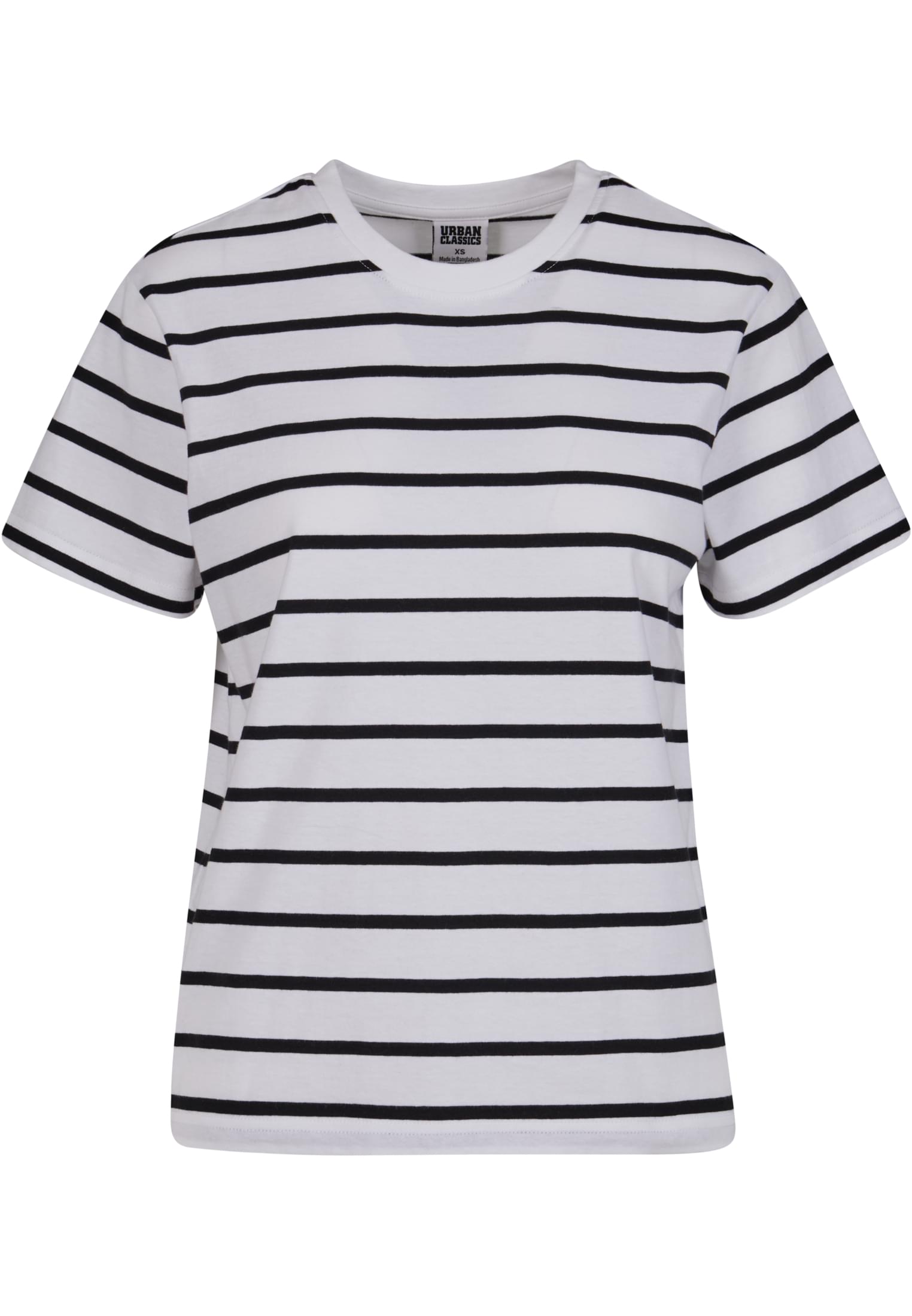 Ladies Striped Boxy Tee | black/white