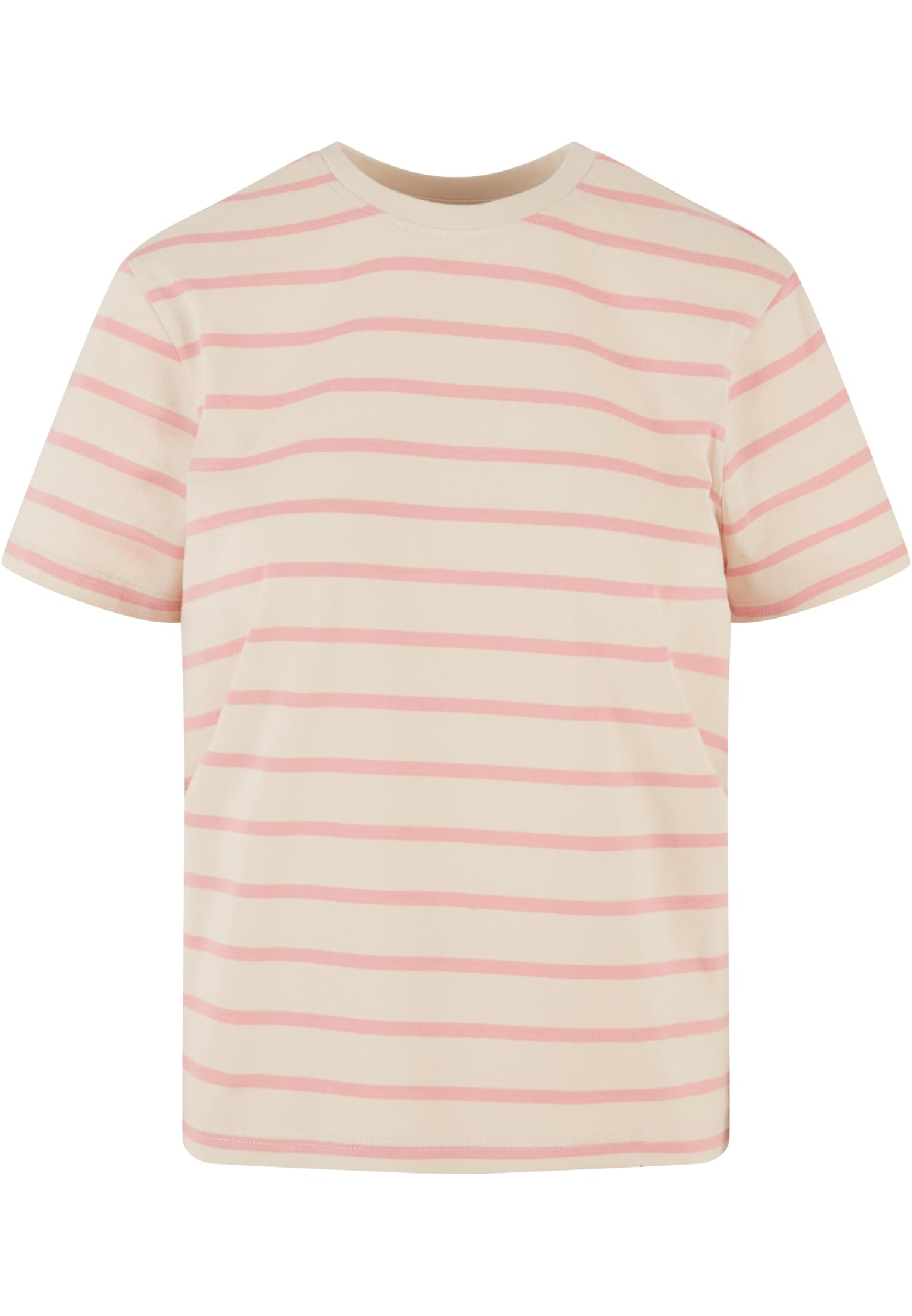 Ladies Striped Boxy Tee | lemonadepink/whitesand