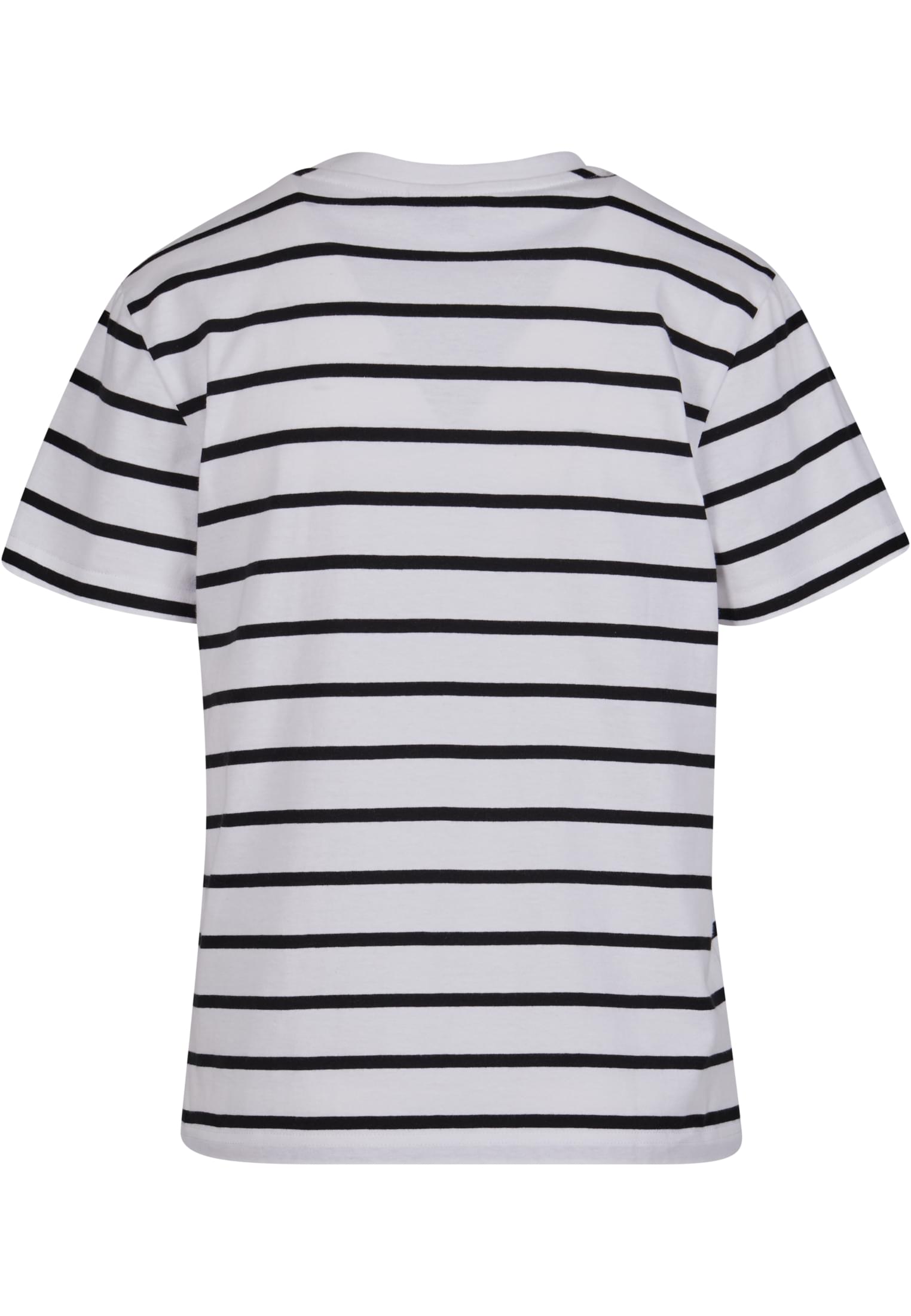 Ladies Striped Boxy Tee | black/white