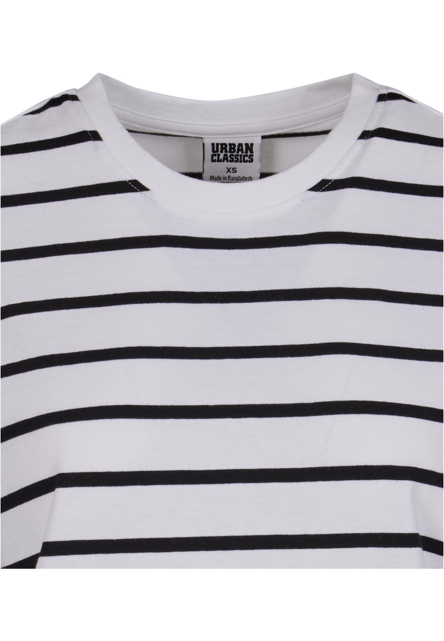 Ladies Striped Boxy Tee | black/white