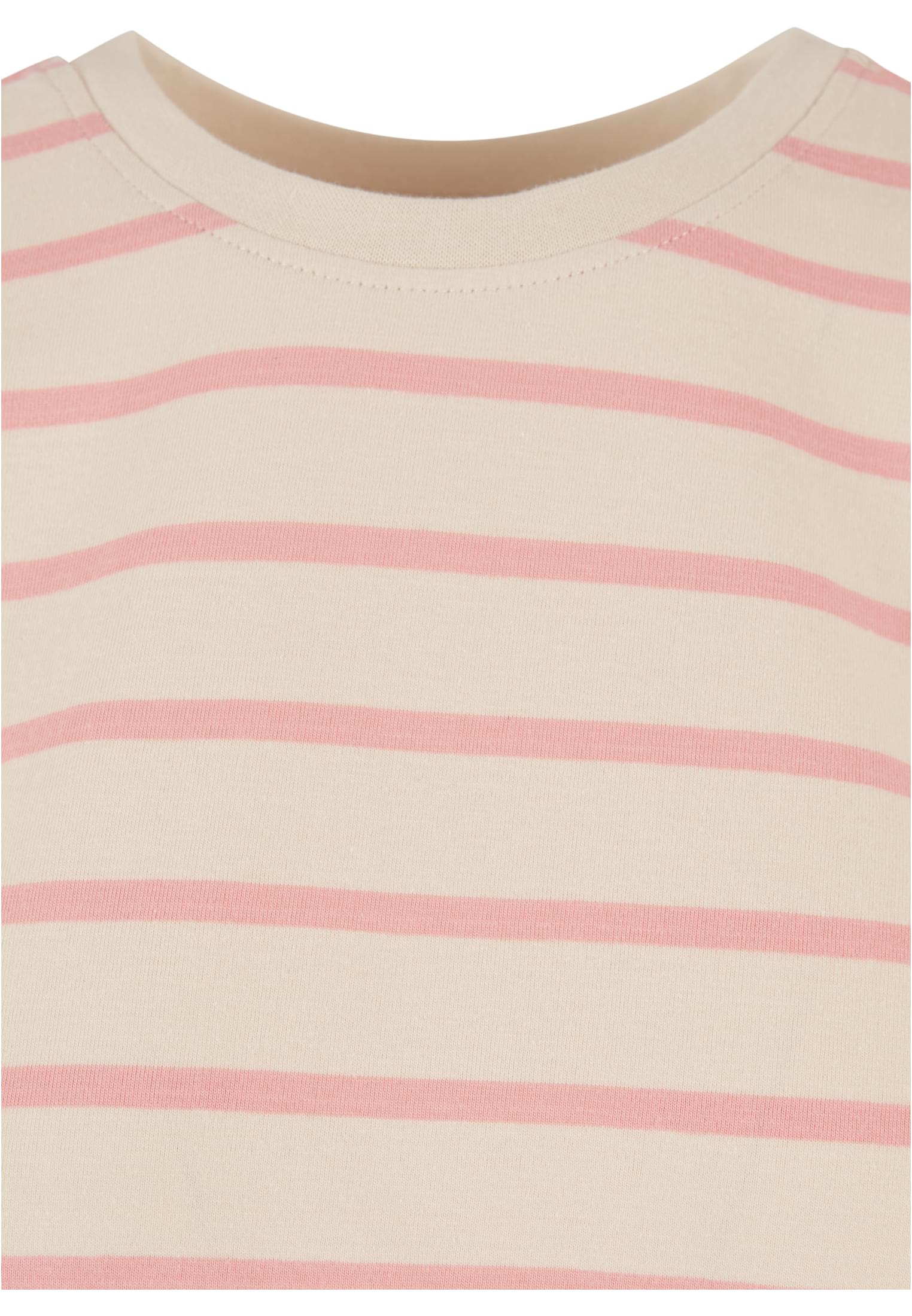 Ladies Striped Boxy Tee | lemonadepink/whitesand