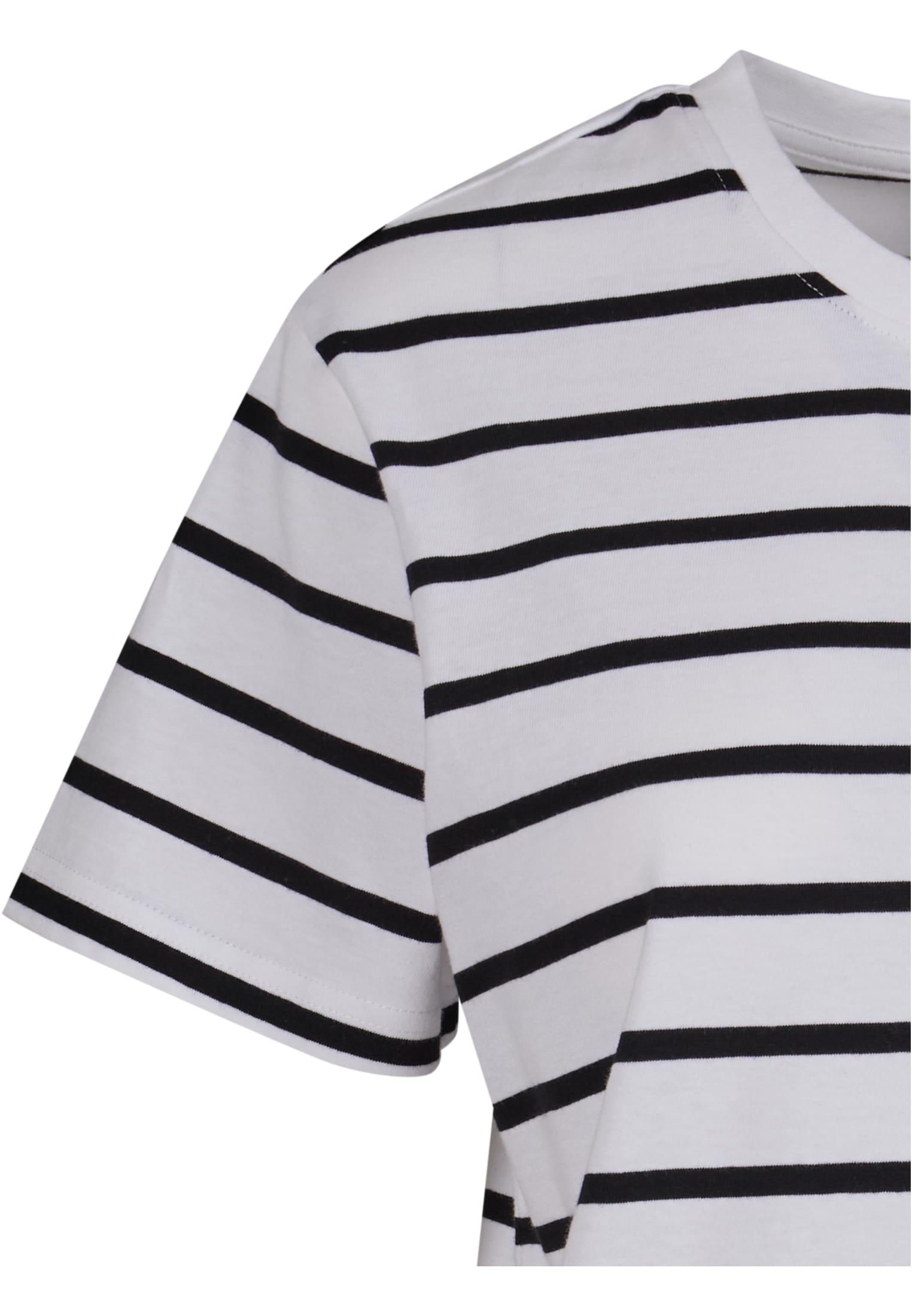 Ladies Striped Boxy Tee | black/white