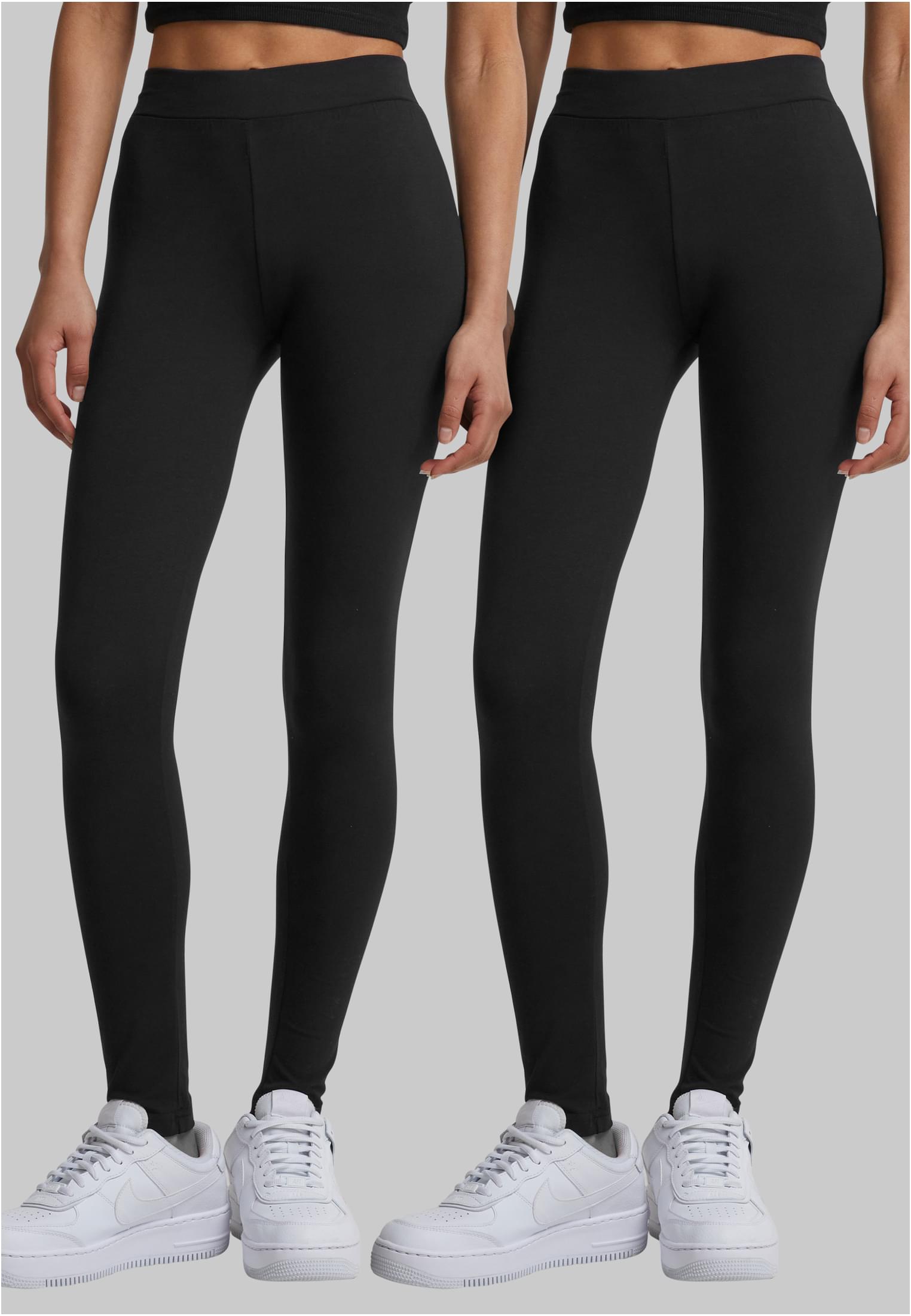 Ladies Jersey Leggings 2-Pack | black+black