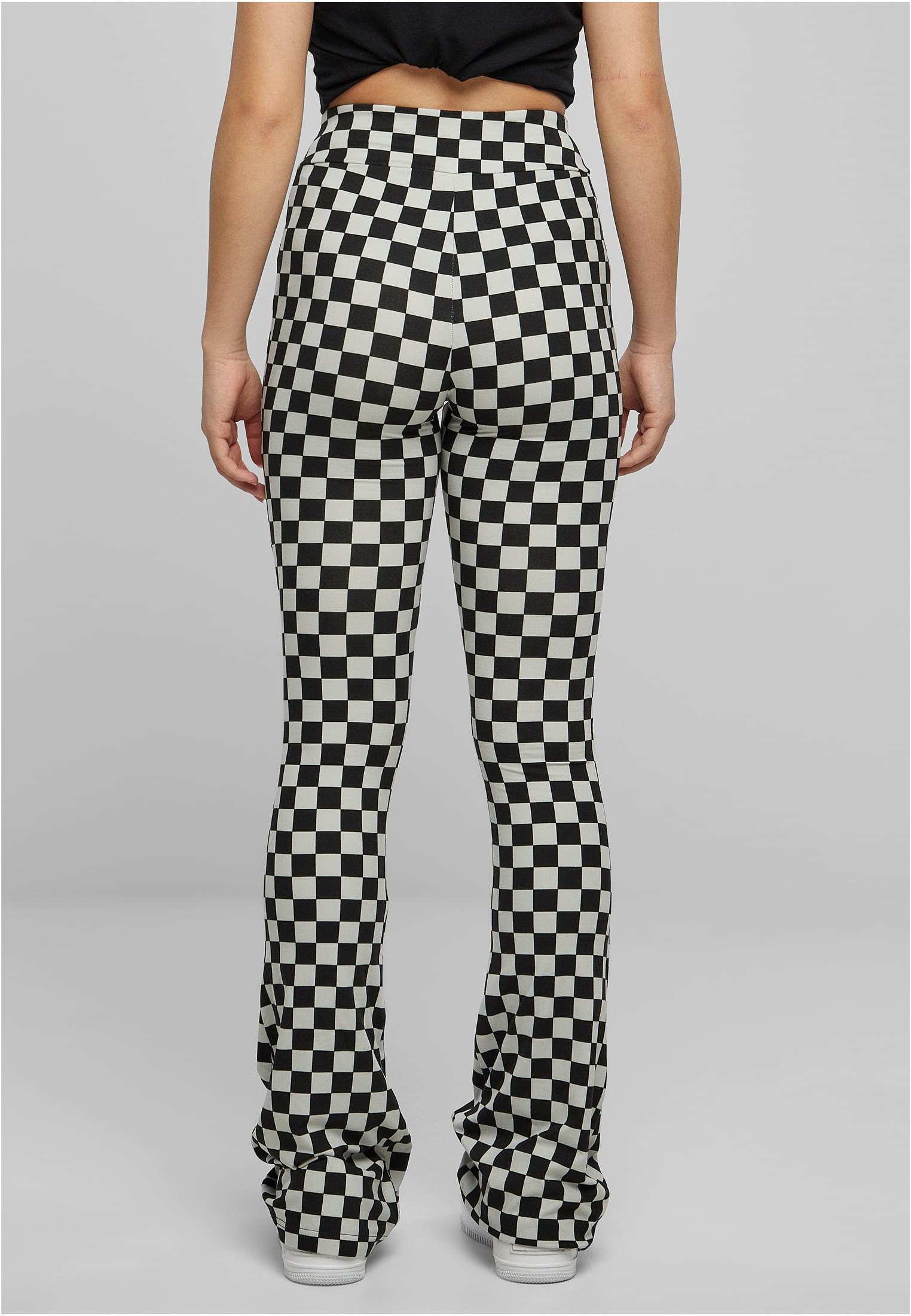 Ladies Checked Boot Cut Leggings | black/lightasphalt