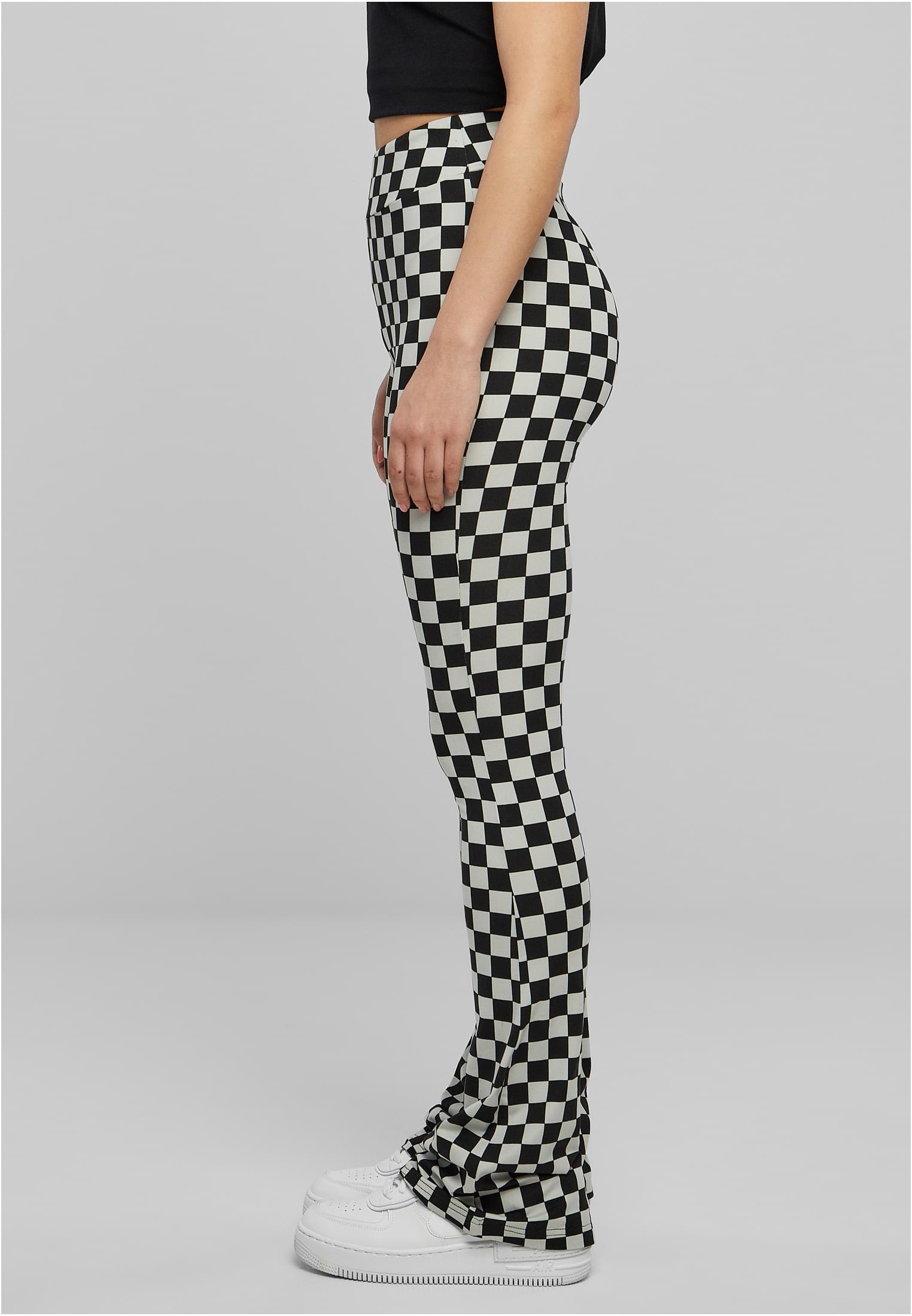 Ladies Checked Boot Cut Leggings | black/lightasphalt