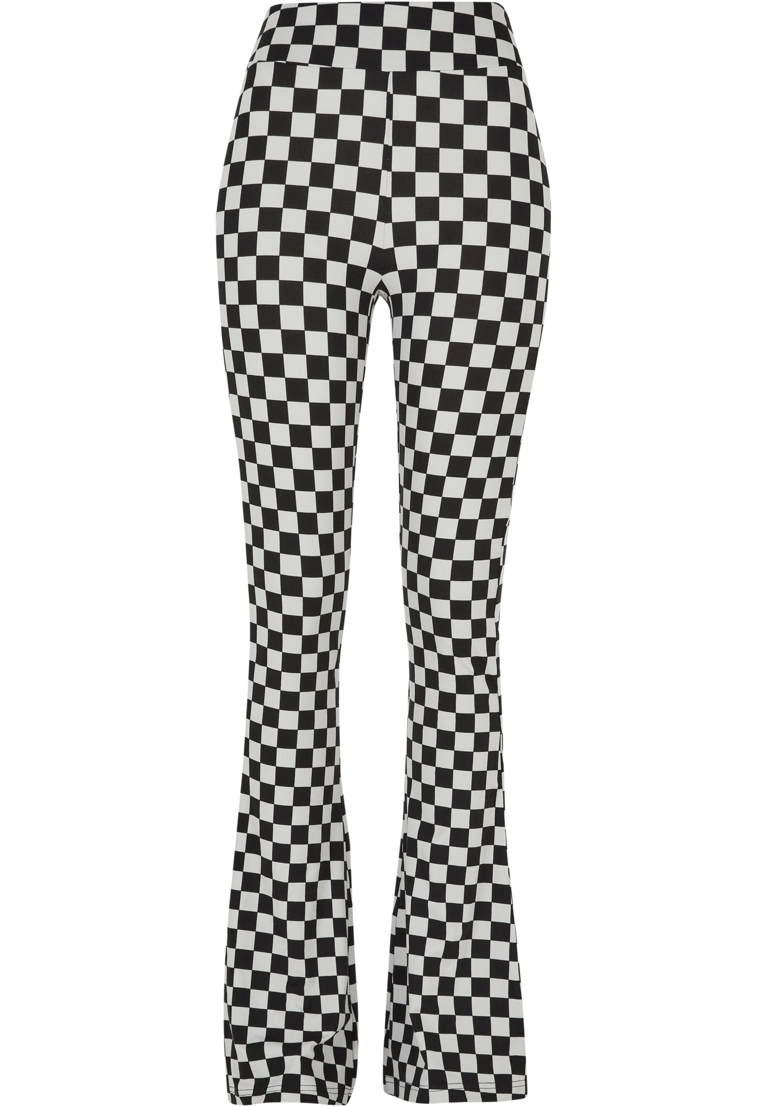 Ladies Checked Boot Cut Leggings | black/lightasphalt