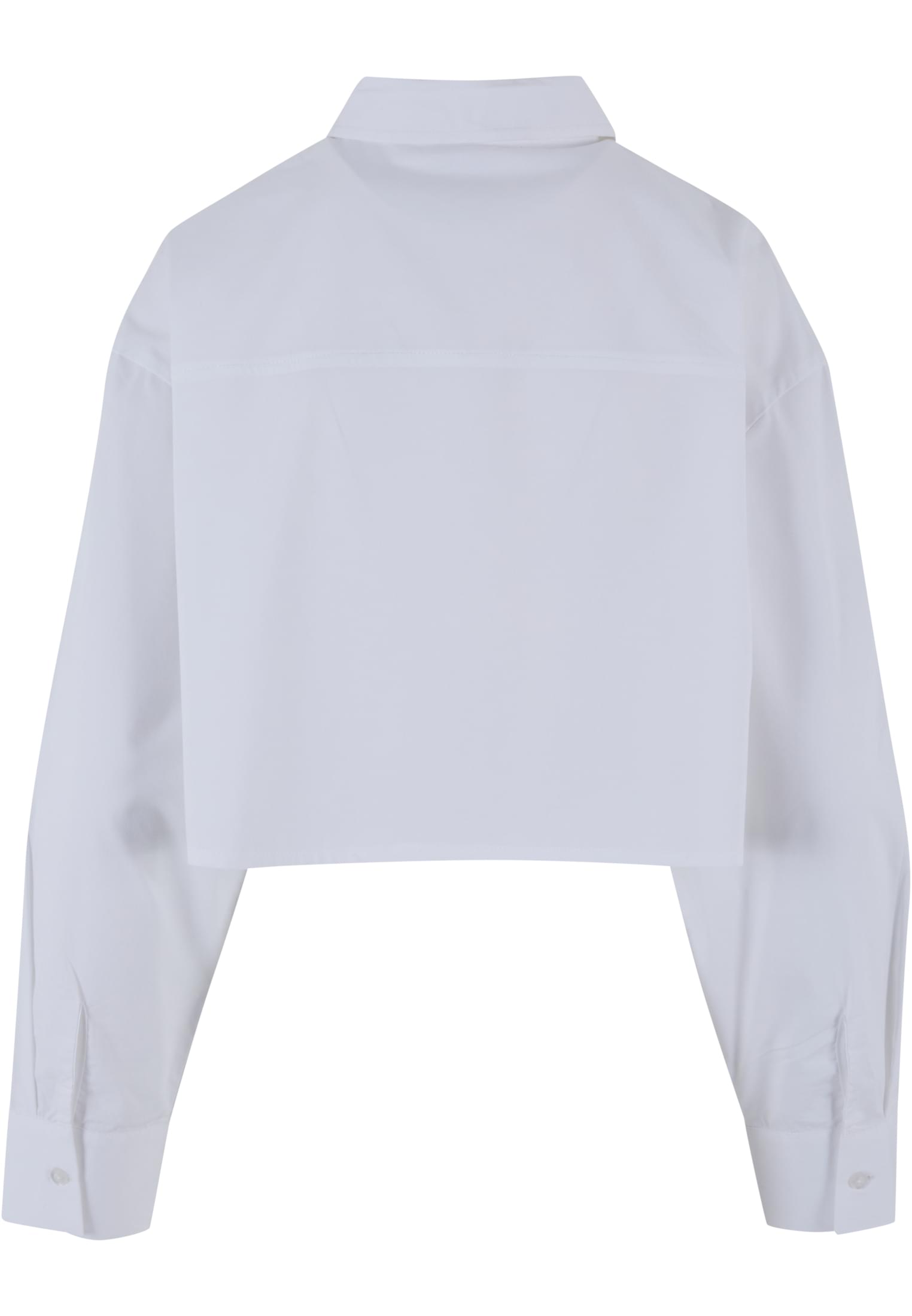 Ladies Cropped Oversized Blouse | white