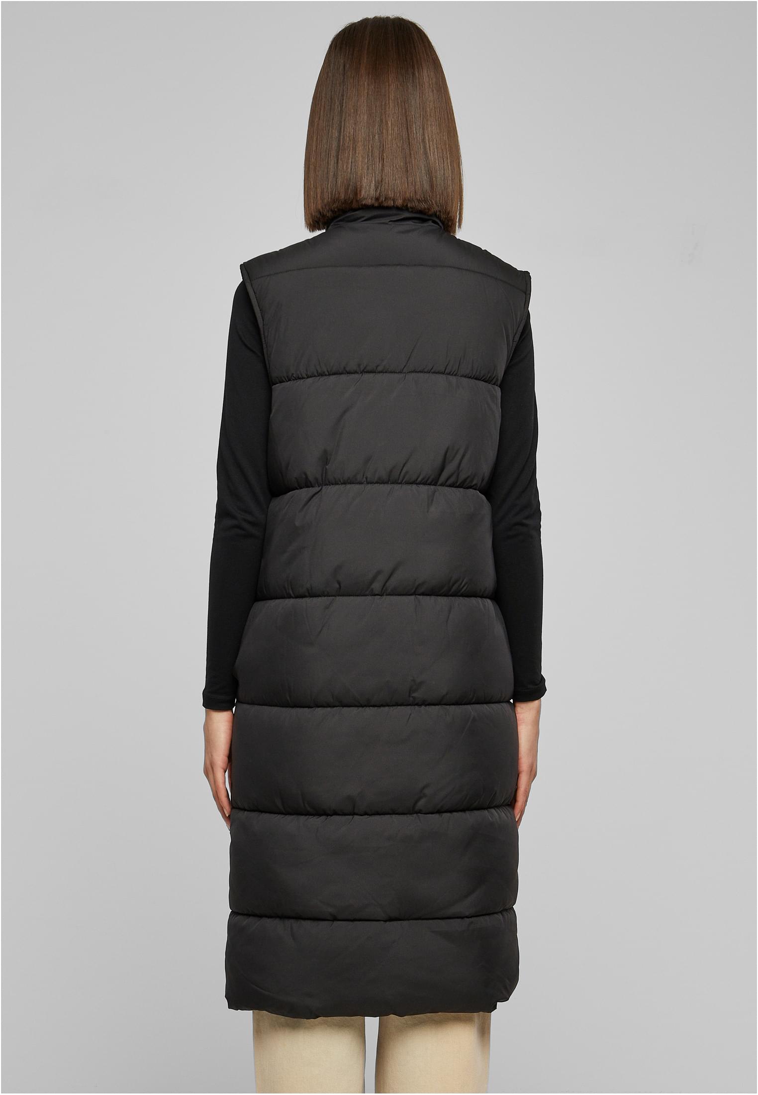 Ladies Long Puffer Vest | black