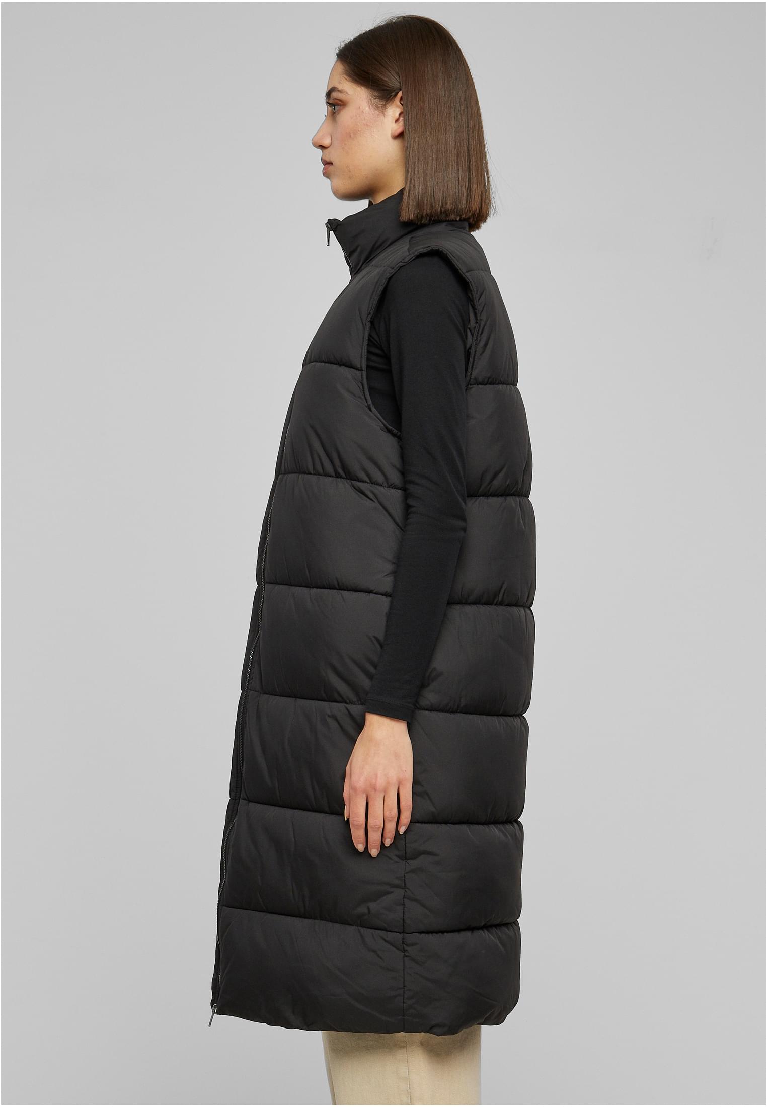 Ladies Long Puffer Vest | black