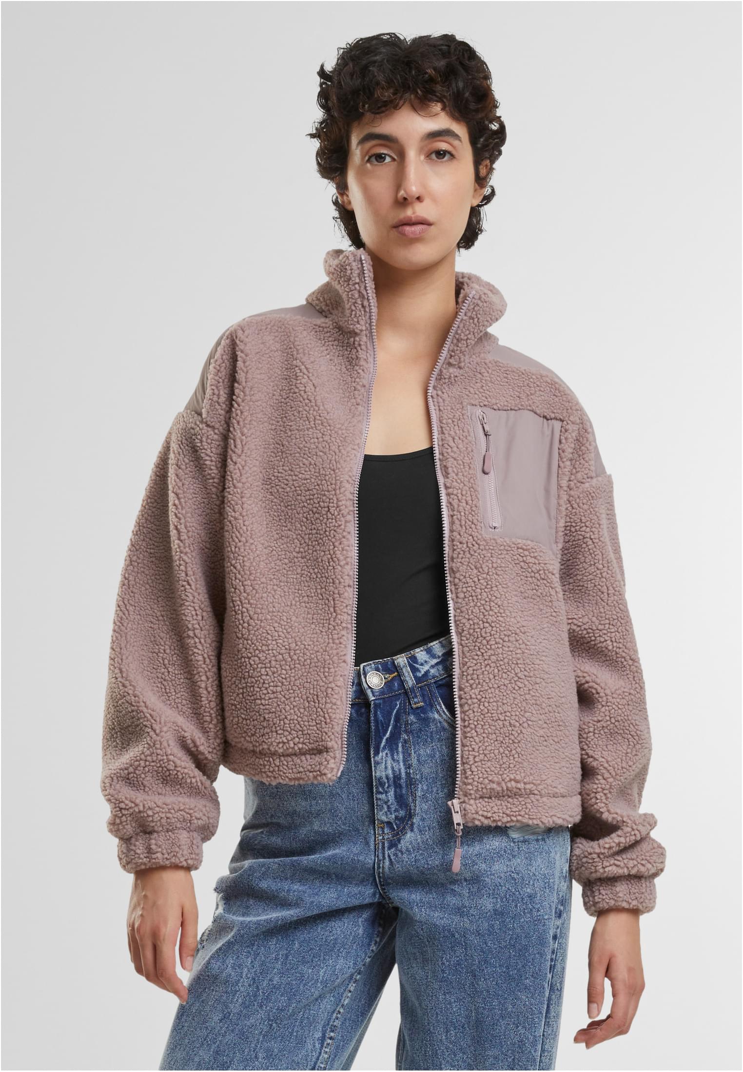 Ladies Sherpa Mix Jacket | duskrose