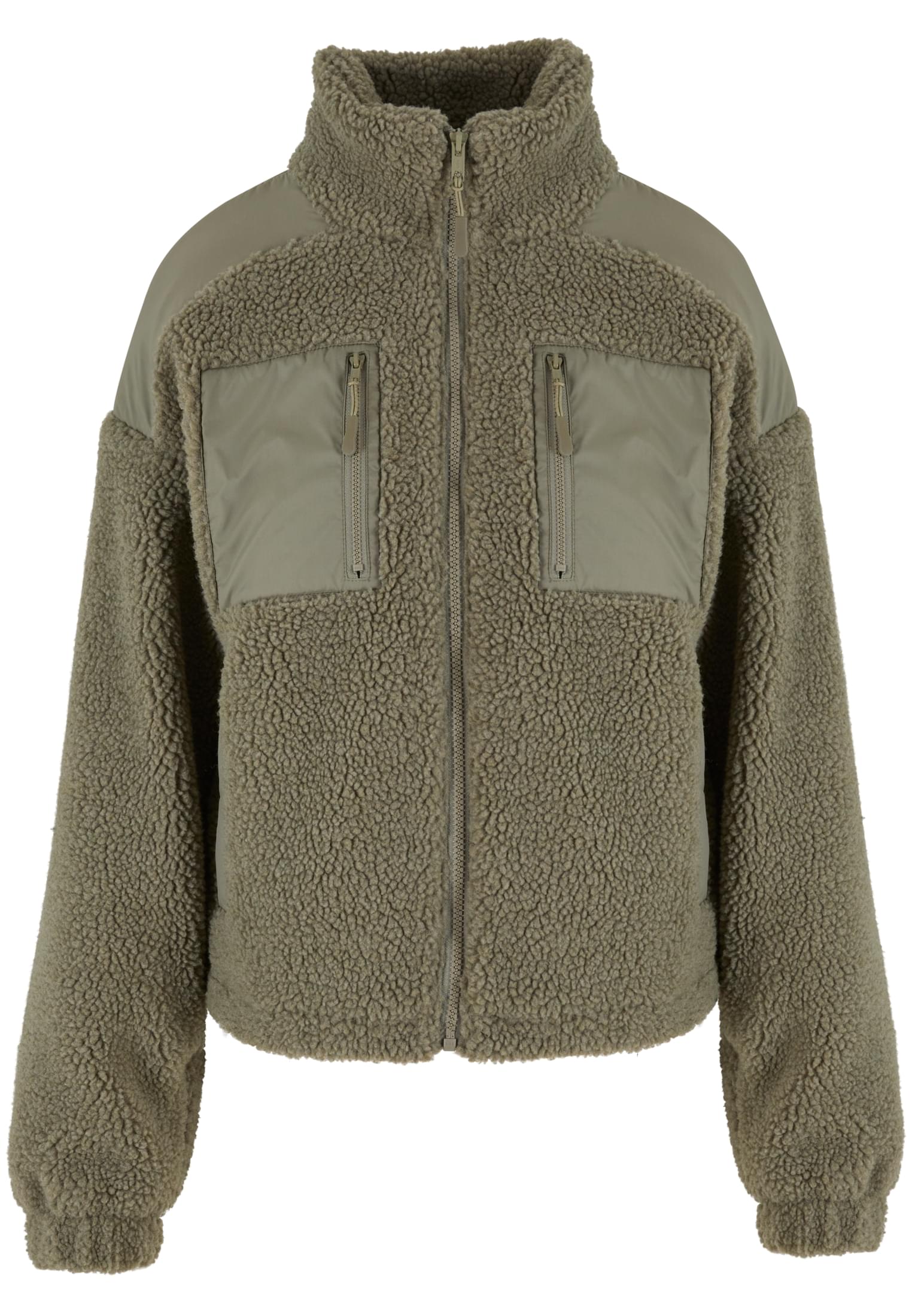 Ladies Sherpa Mix Jacket | palegreen