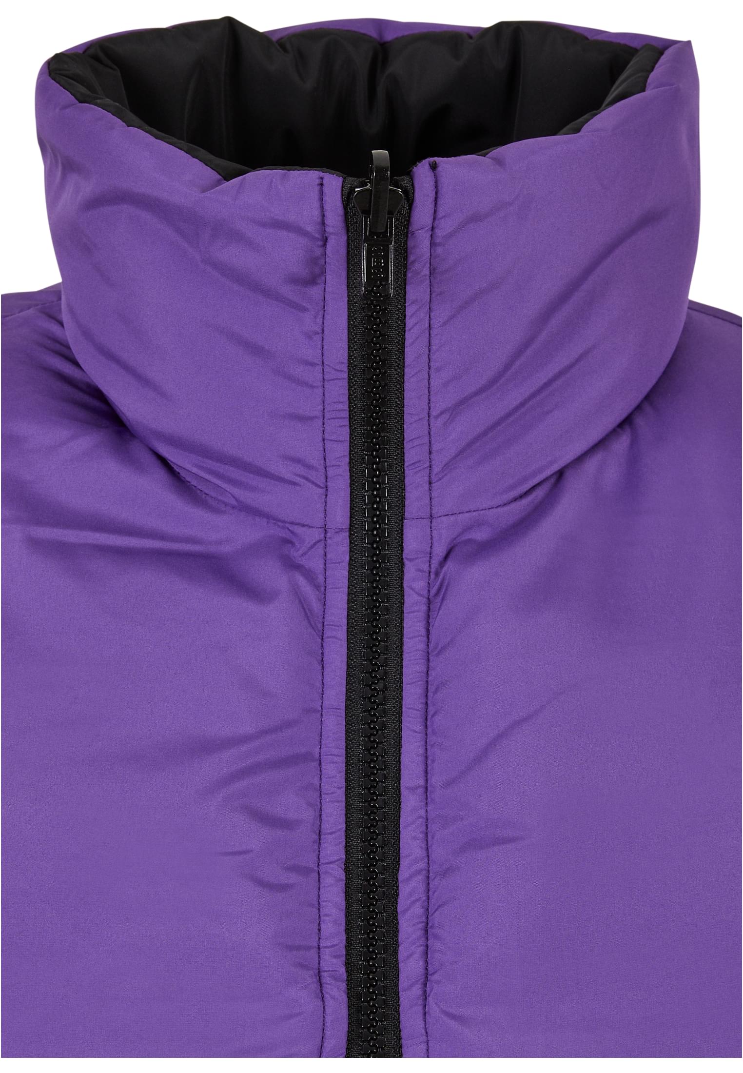 Ladies Reversible Cropped Puffer Vest | black/realviolet