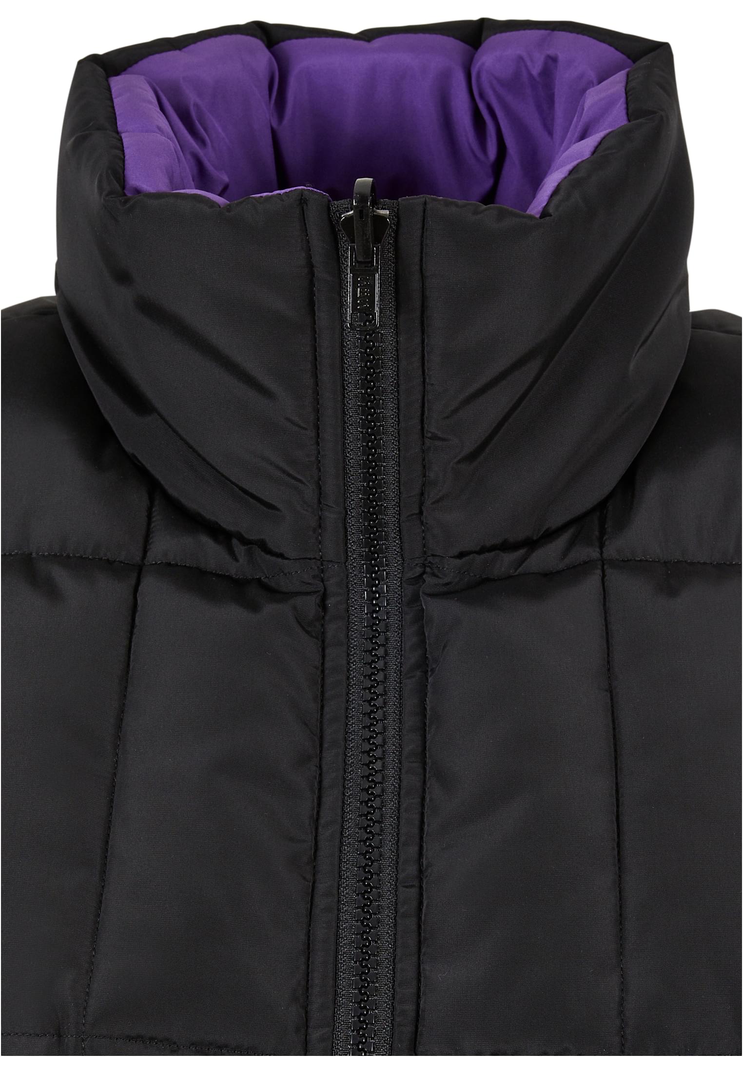 Ladies Reversible Cropped Puffer Vest | black/realviolet