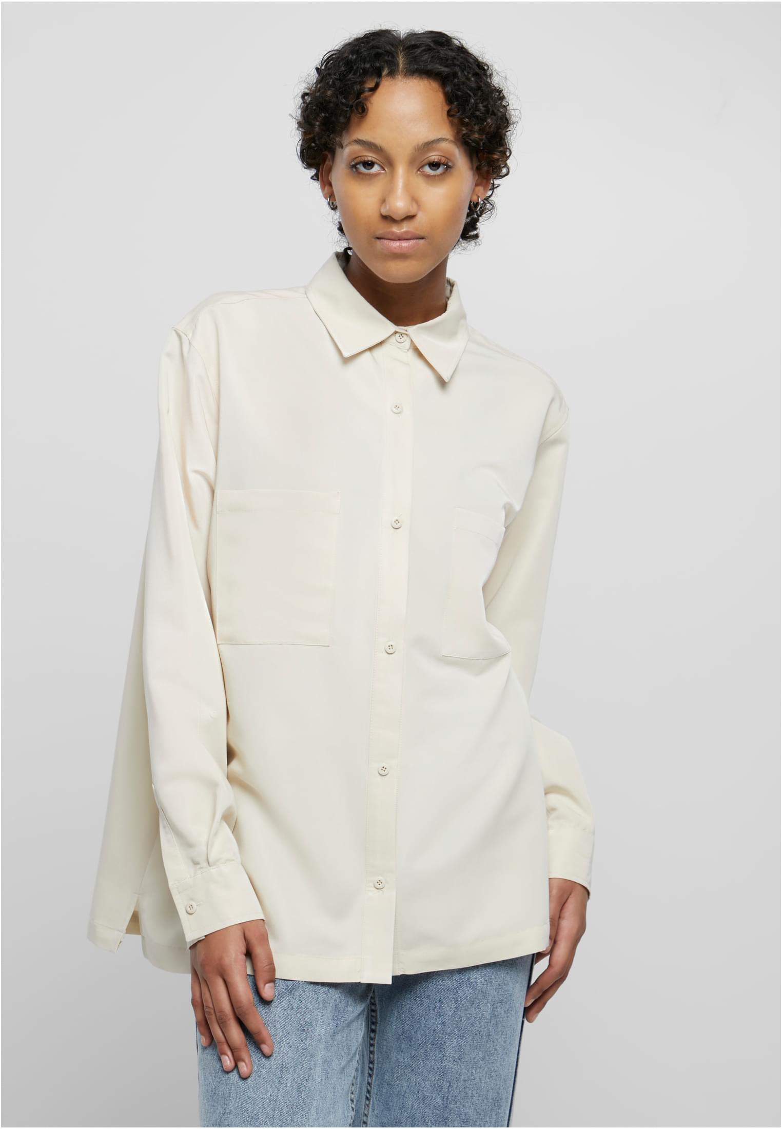 Ladies Oversized Twill Shirt | sand