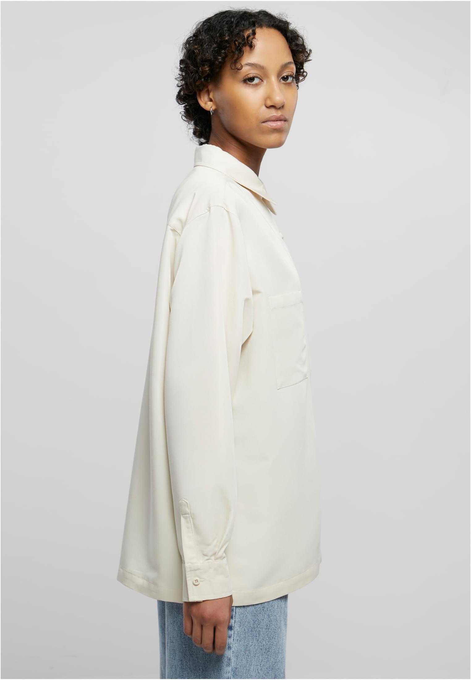 Ladies Oversized Twill Shirt | sand