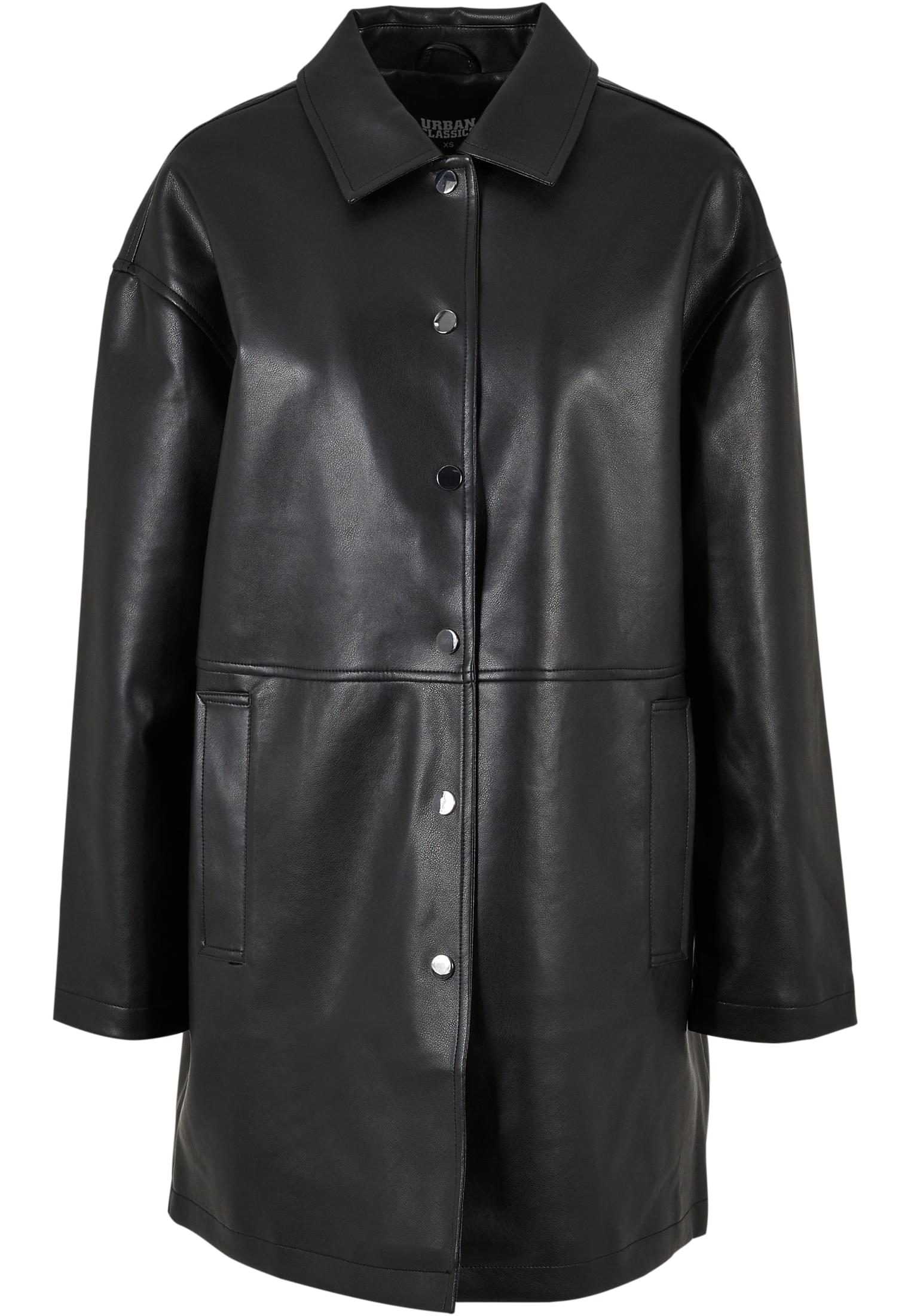 Ladies Faux Leather Coat | black