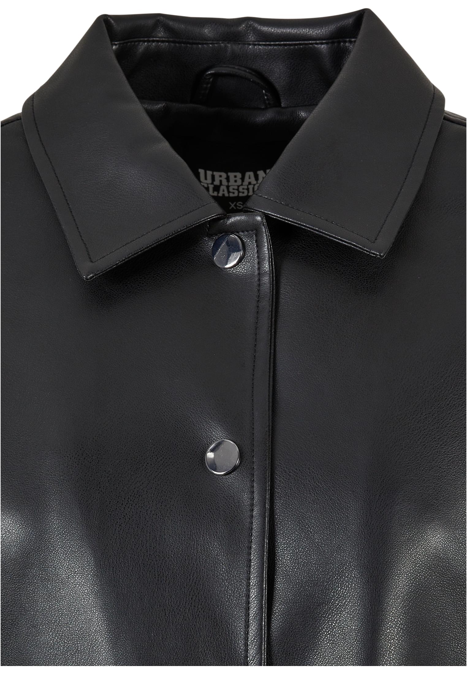 Ladies Faux Leather Coat | black