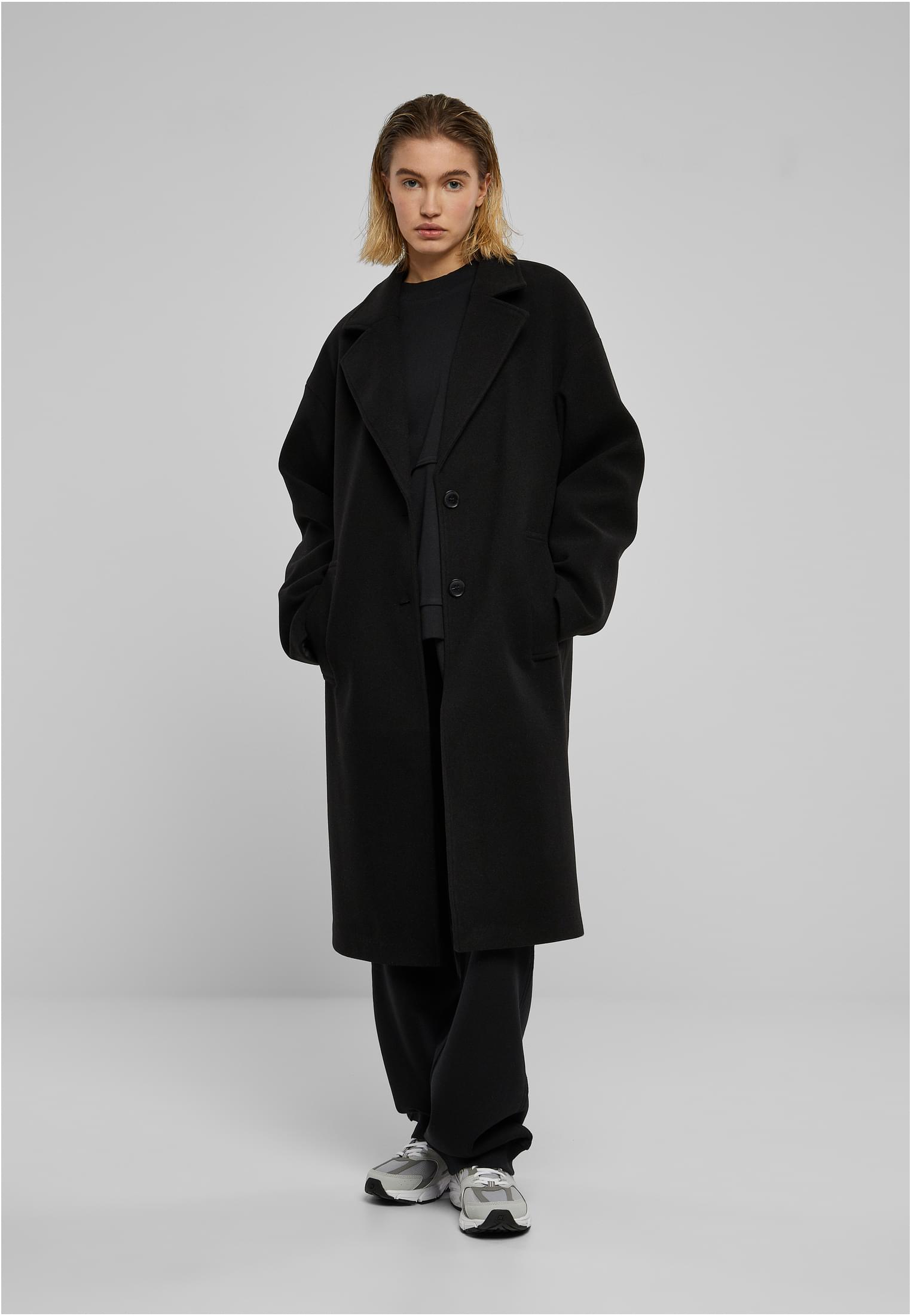 Ladies Oversized Long Coat | black