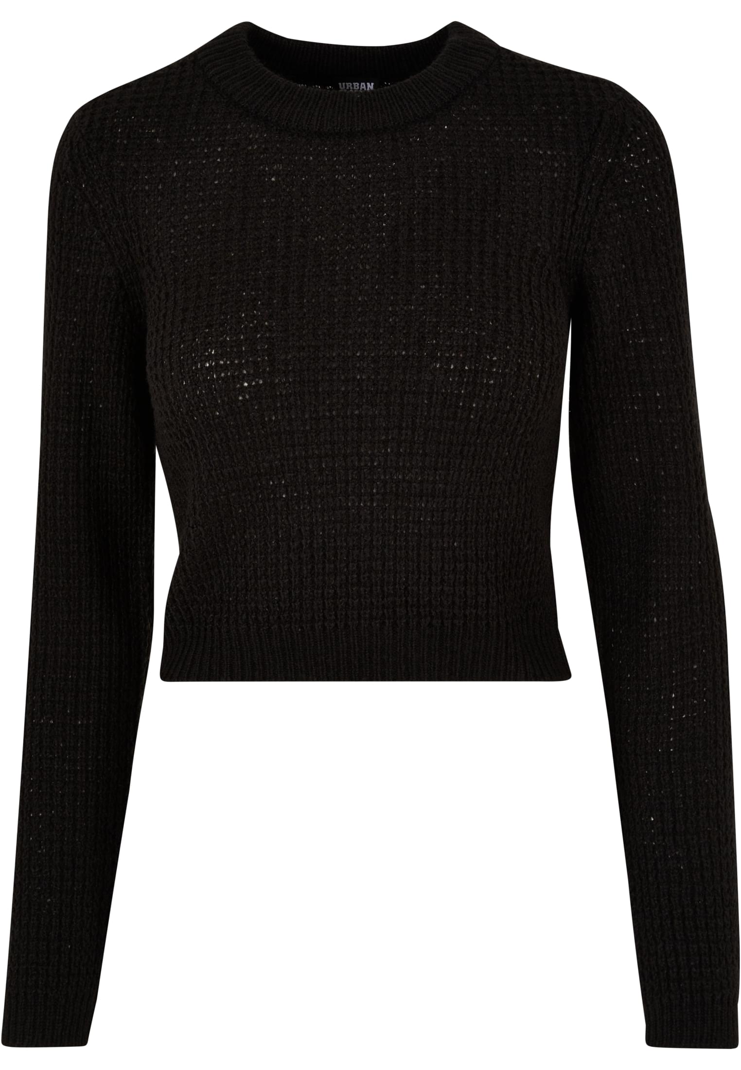 Ladies Short Waffle Sweater | black