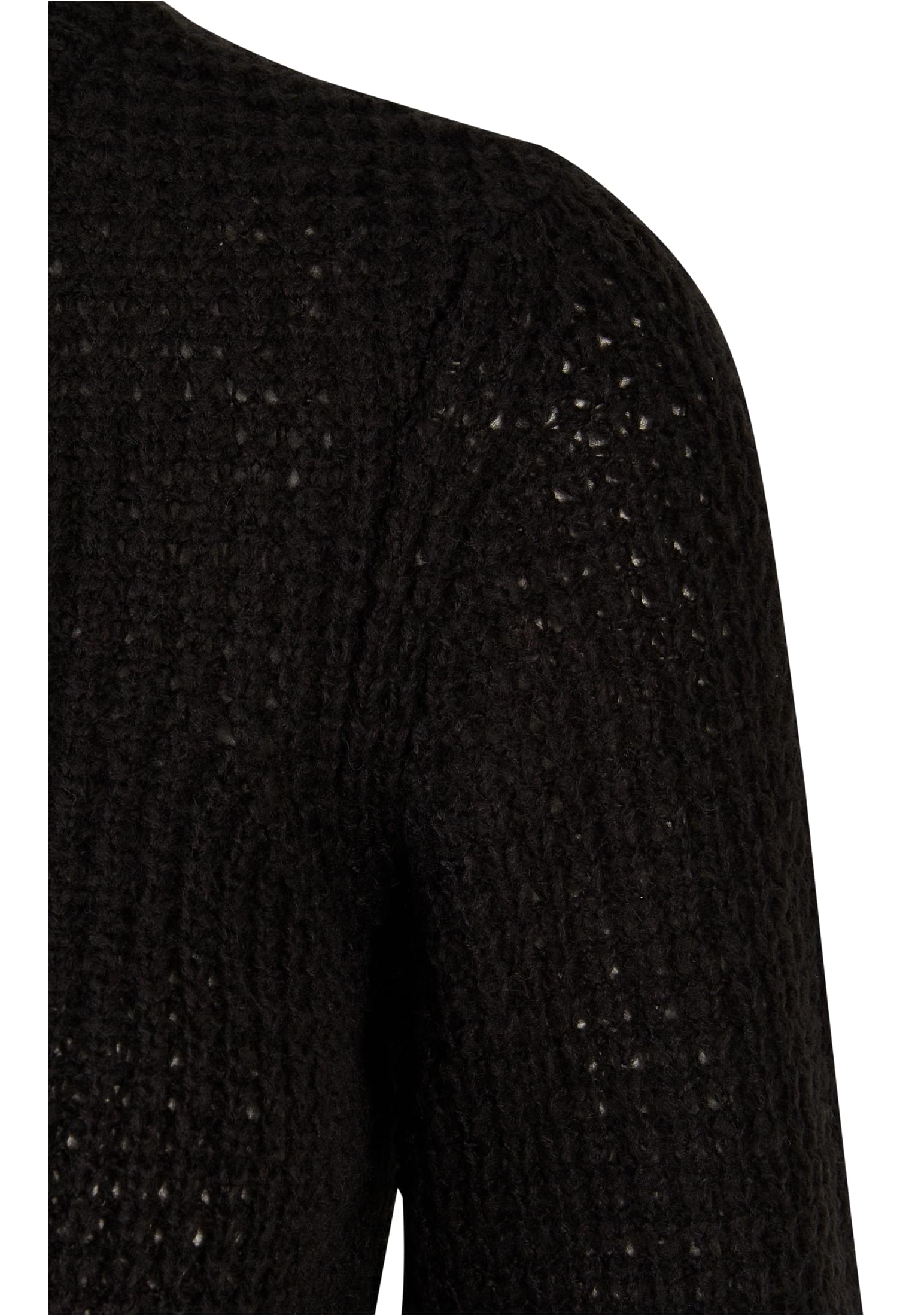 Ladies Short Waffle Sweater | black