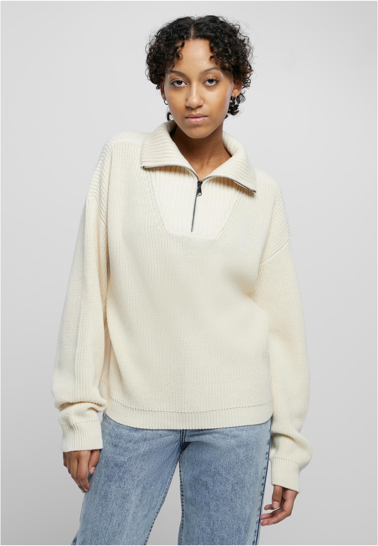 Ladies Oversized Knit Troyer | sand