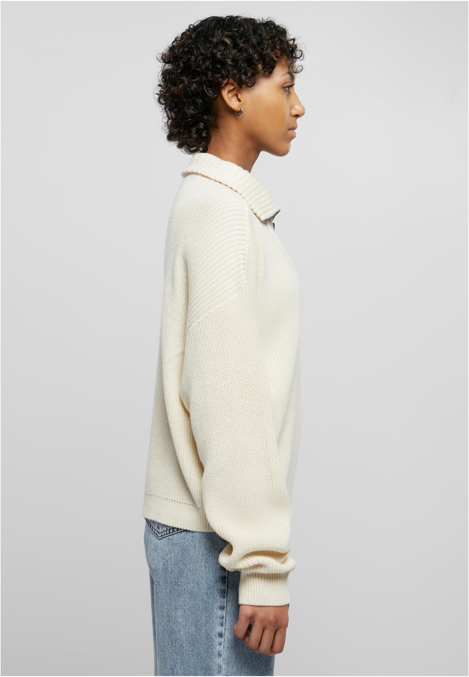 Ladies Oversized Knit Troyer | sand