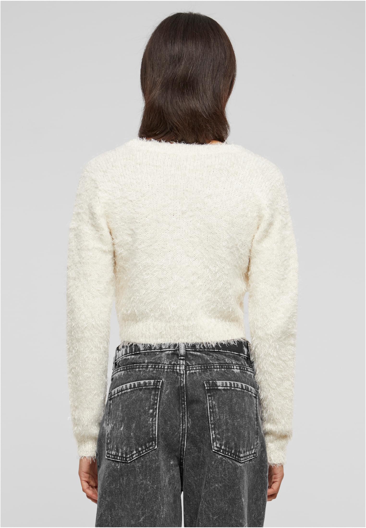 Ladies Tied Cropped Feather Cardigan | whitesand