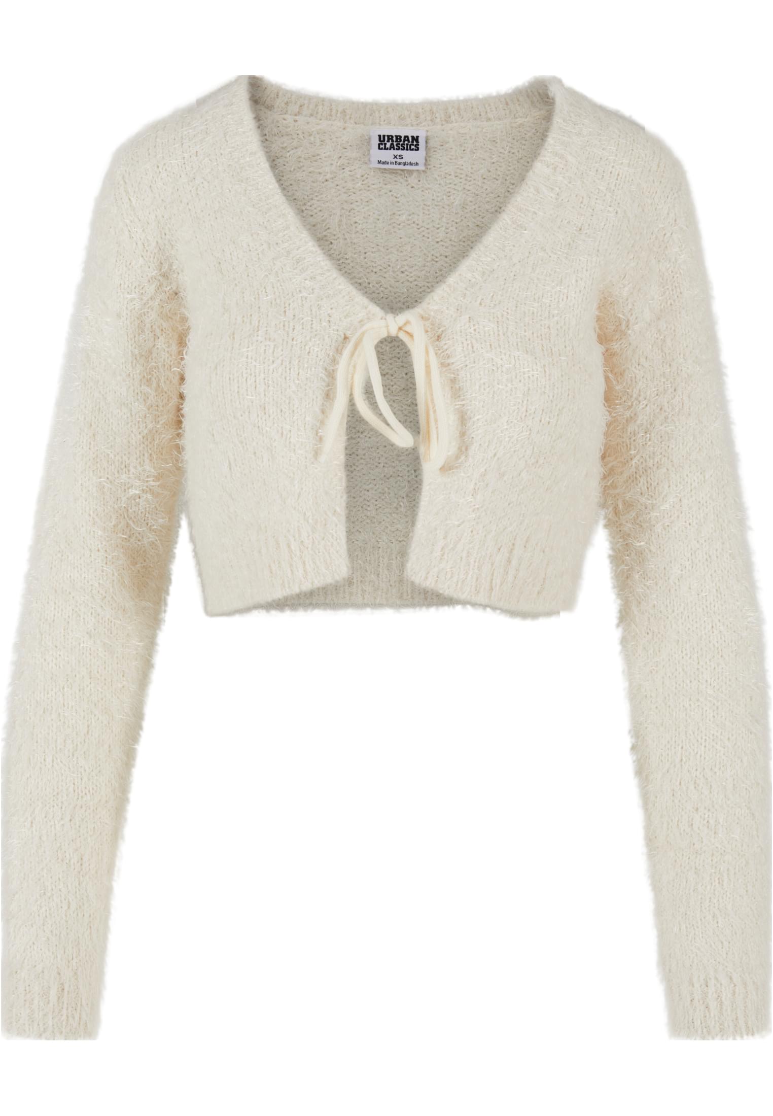 Ladies Tied Cropped Feather Cardigan | whitesand