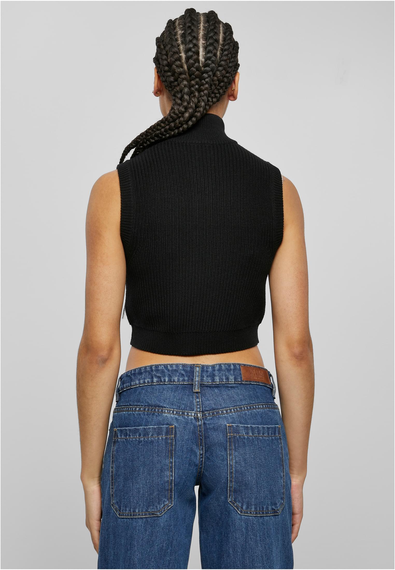 Ladies Short Knit Vest | black