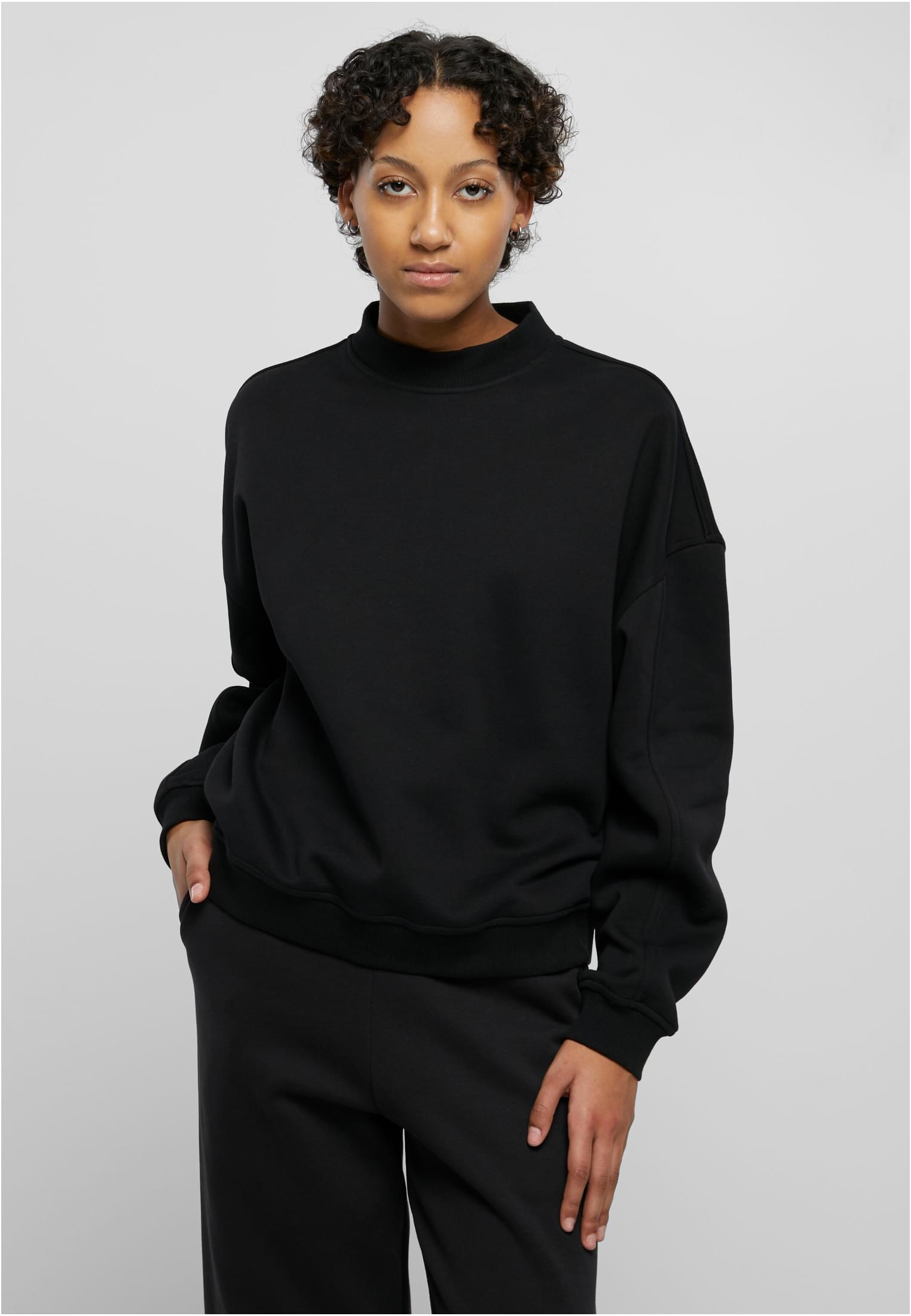 Ladies Oversized Organic Crewneck | black