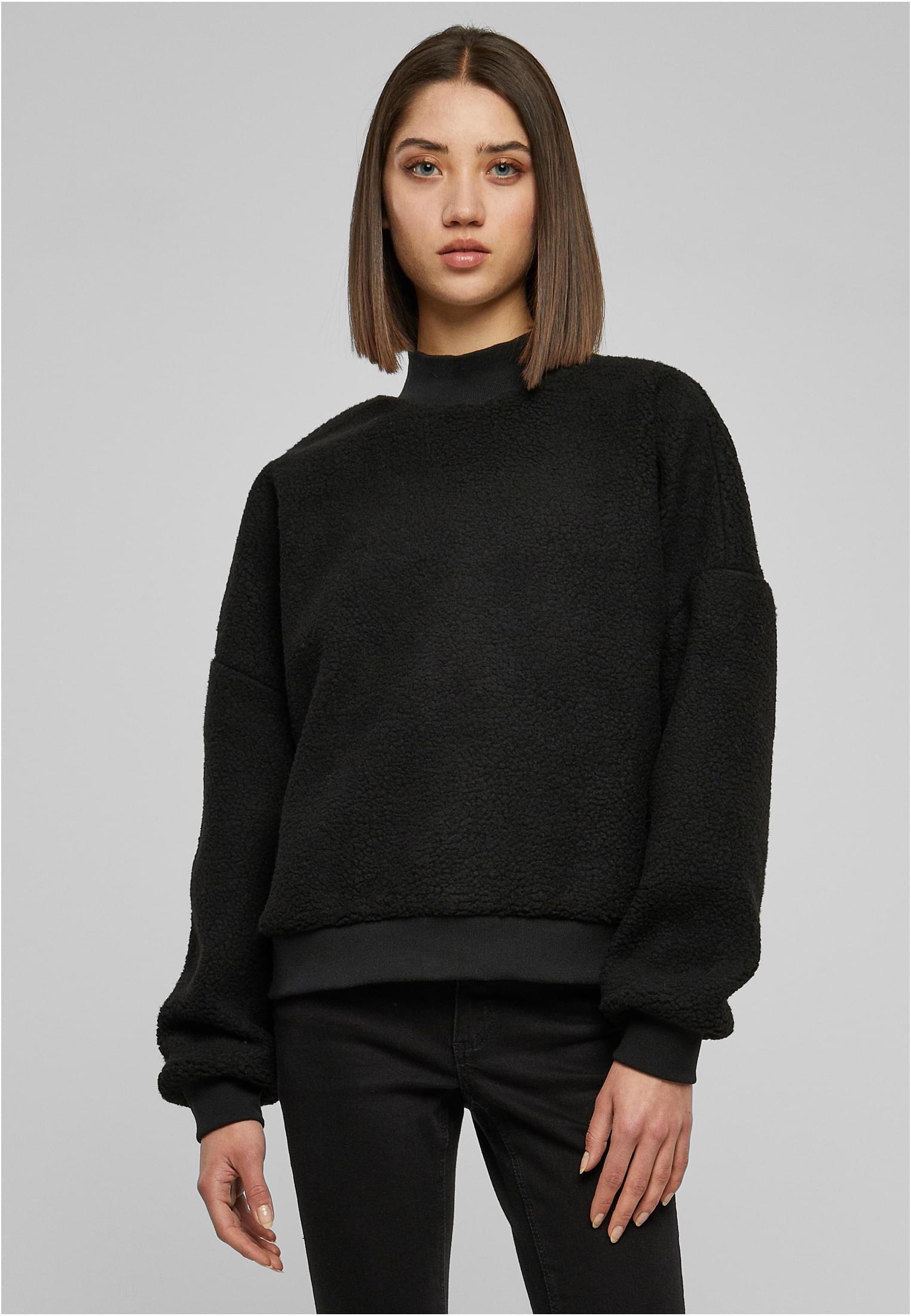 Ladies Sherpa Crewneck | black