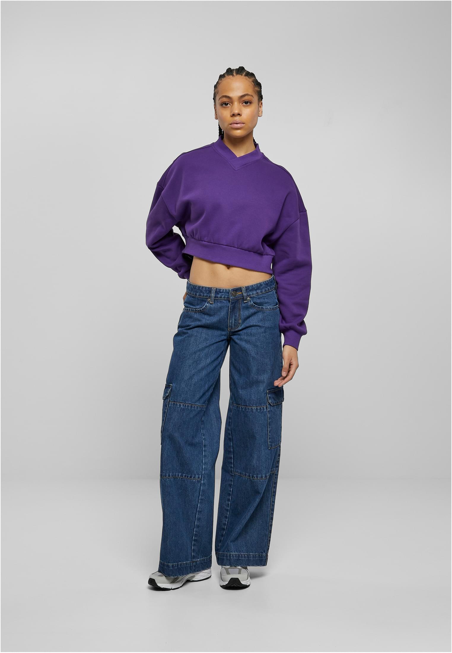 Ladies Cropped V-Neck | realviolet