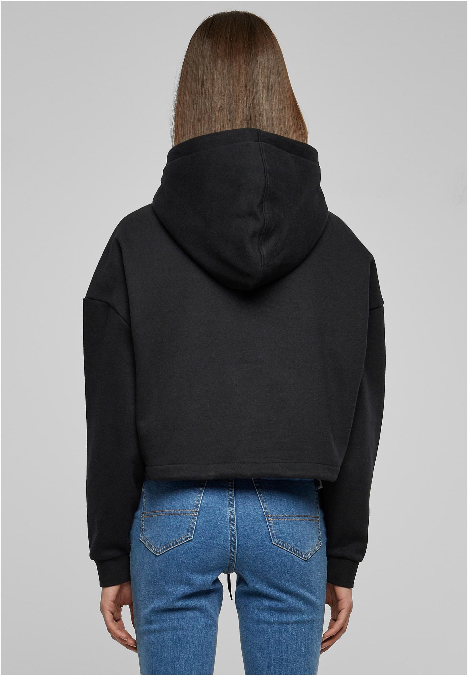 Ladies Cropped Oversized Hoodie | black