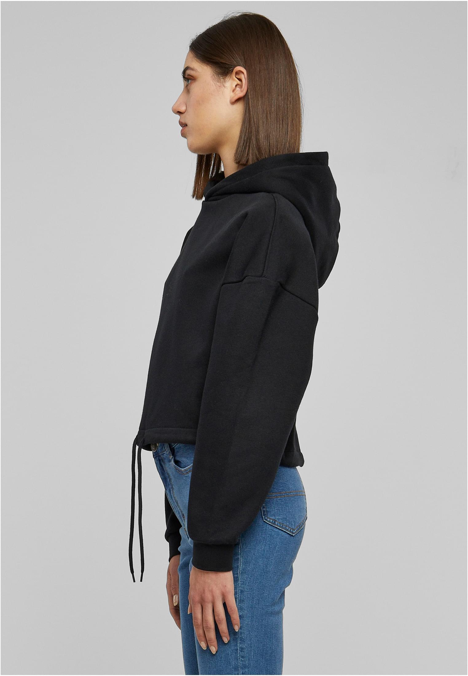 Ladies Cropped Oversized Hoodie | black