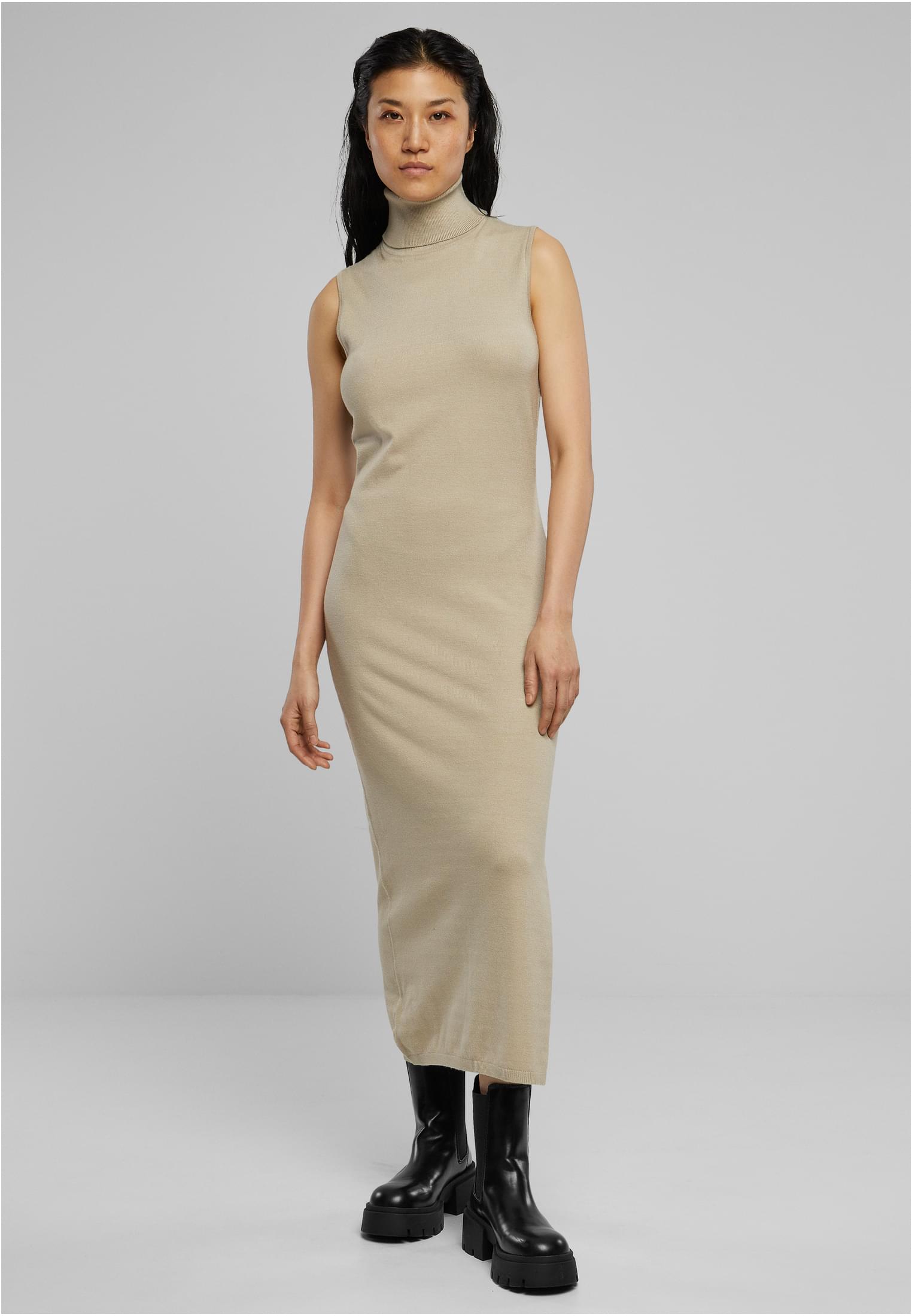 Ladies Knitted Eco Viscose Turtleneck Dress | wetsand