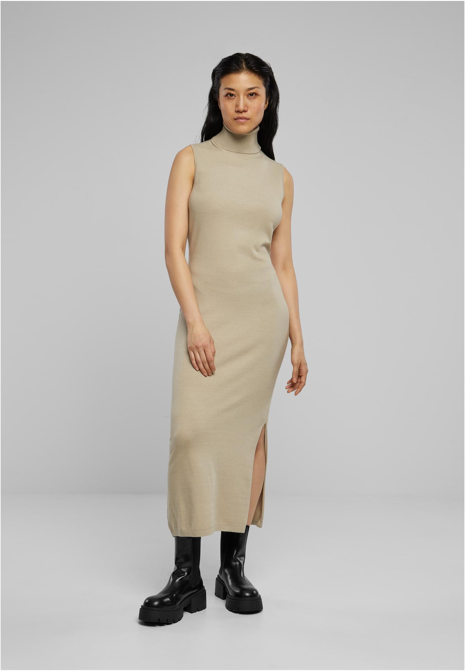 Ladies Knitted Eco Viscose Turtleneck Dress | wetsand