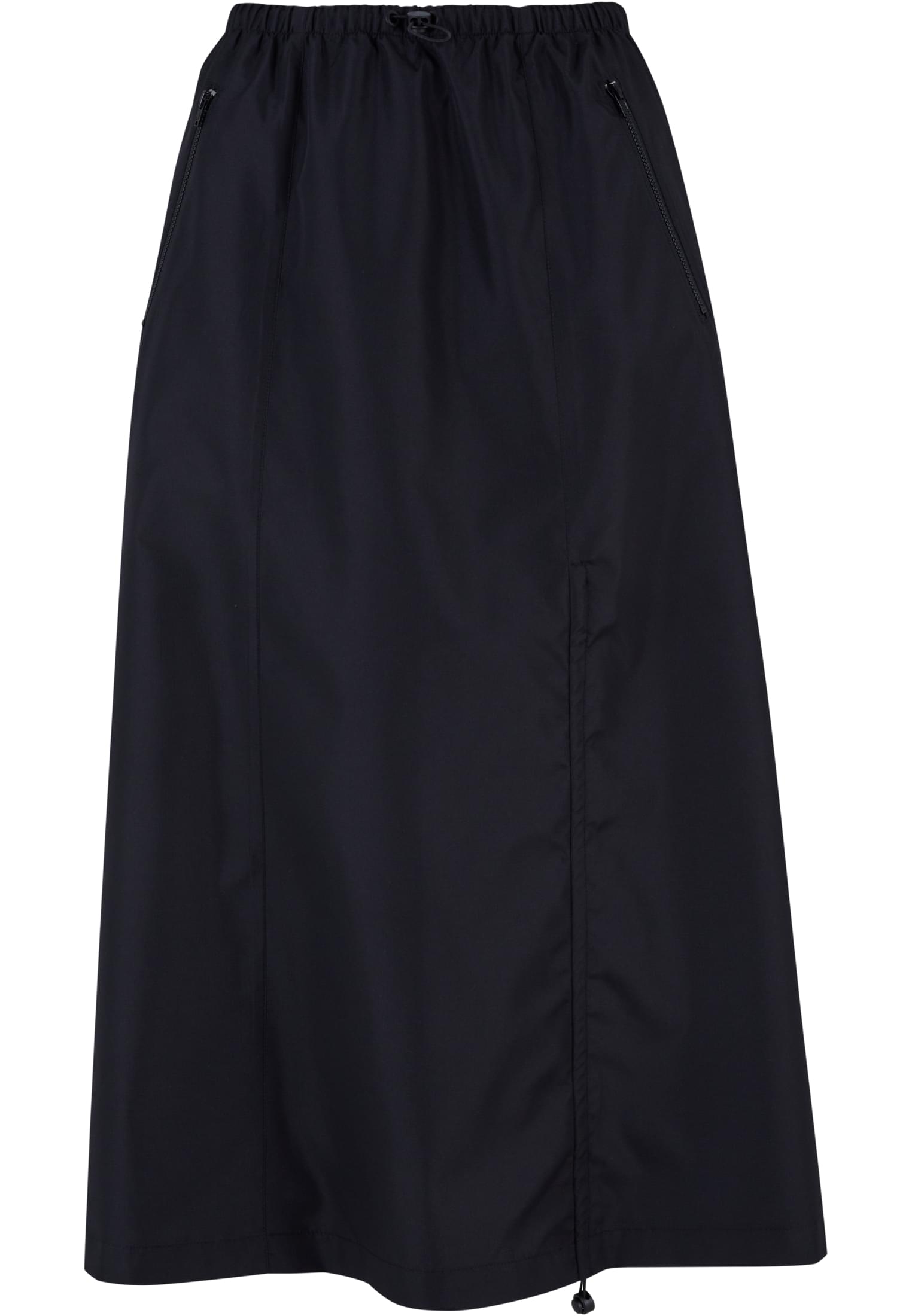 Ladies Ripstop Parachute Midi Skirt | black