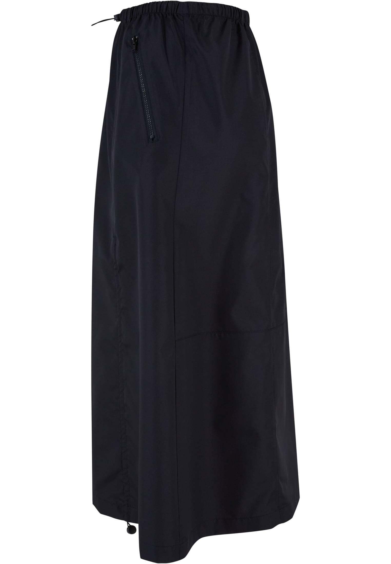 Ladies Ripstop Parachute Midi Skirt | black