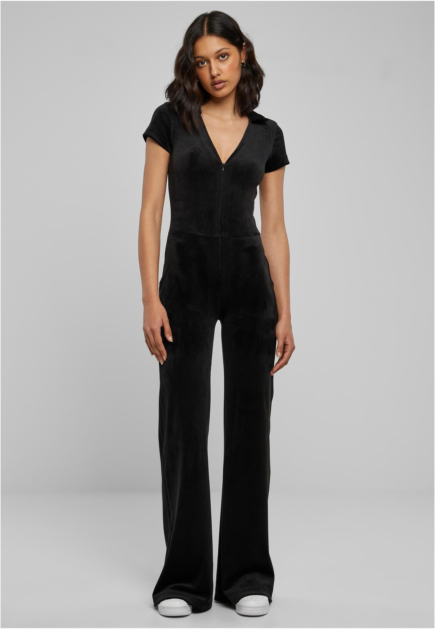 Ladies Velvet Jumpsuit | black