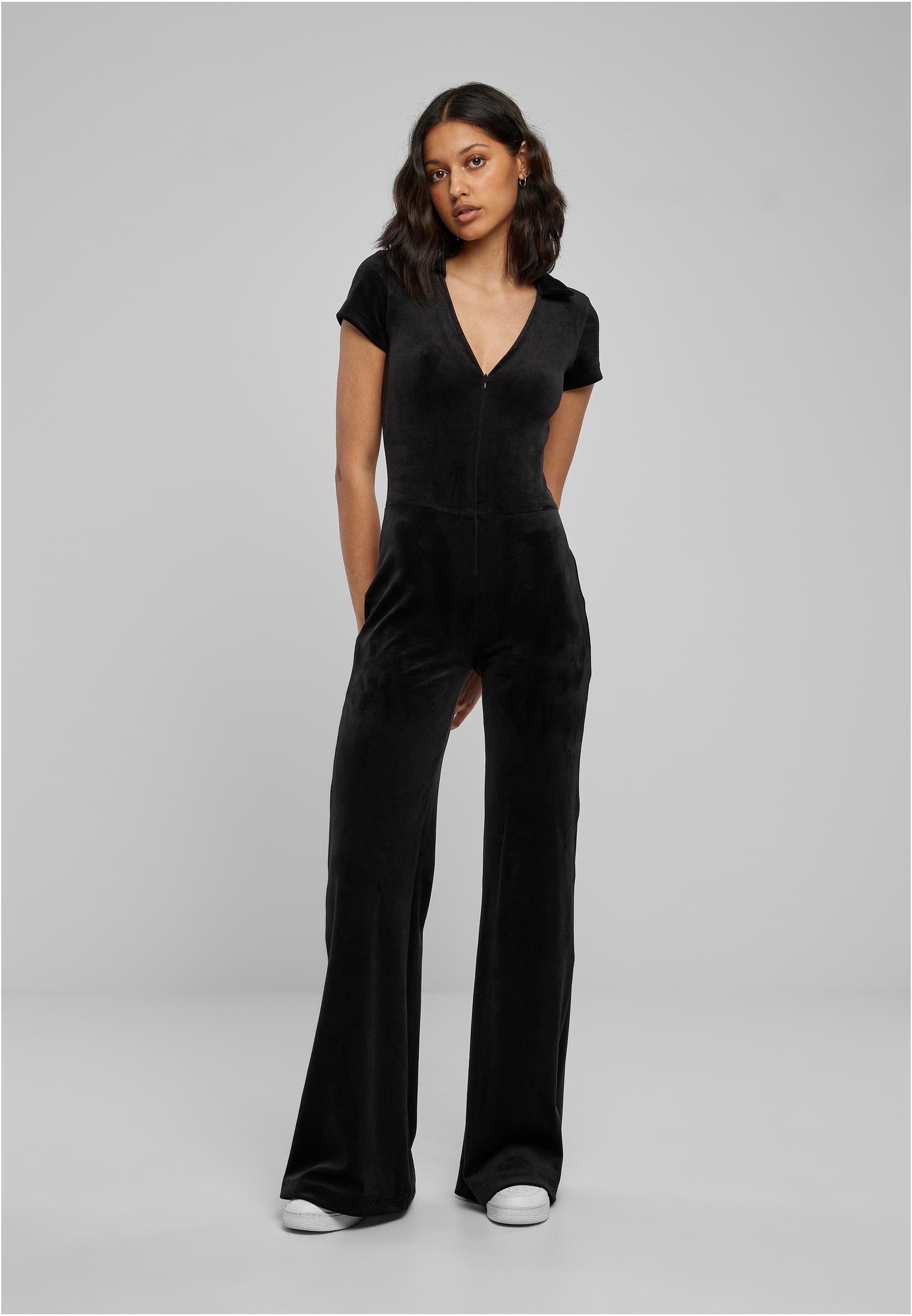 Ladies Velvet Jumpsuit | black