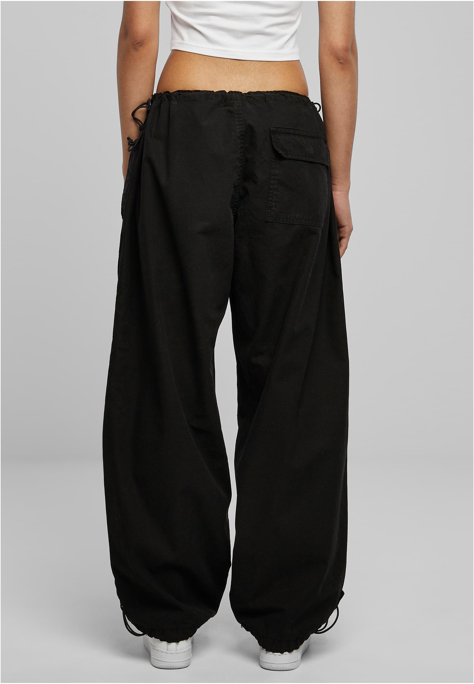 Ladies Cotton Parachute Pants | black