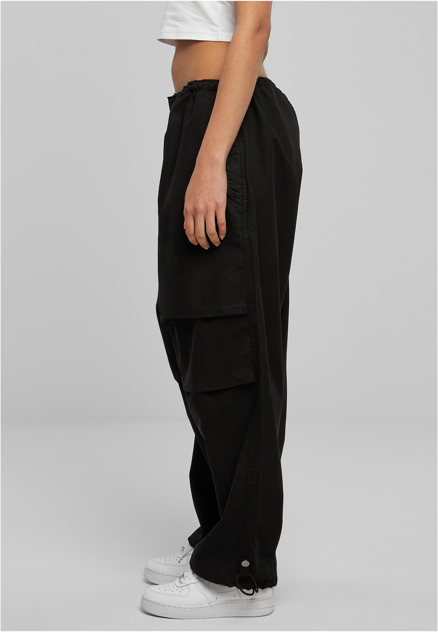 Ladies Cotton Parachute Pants | black