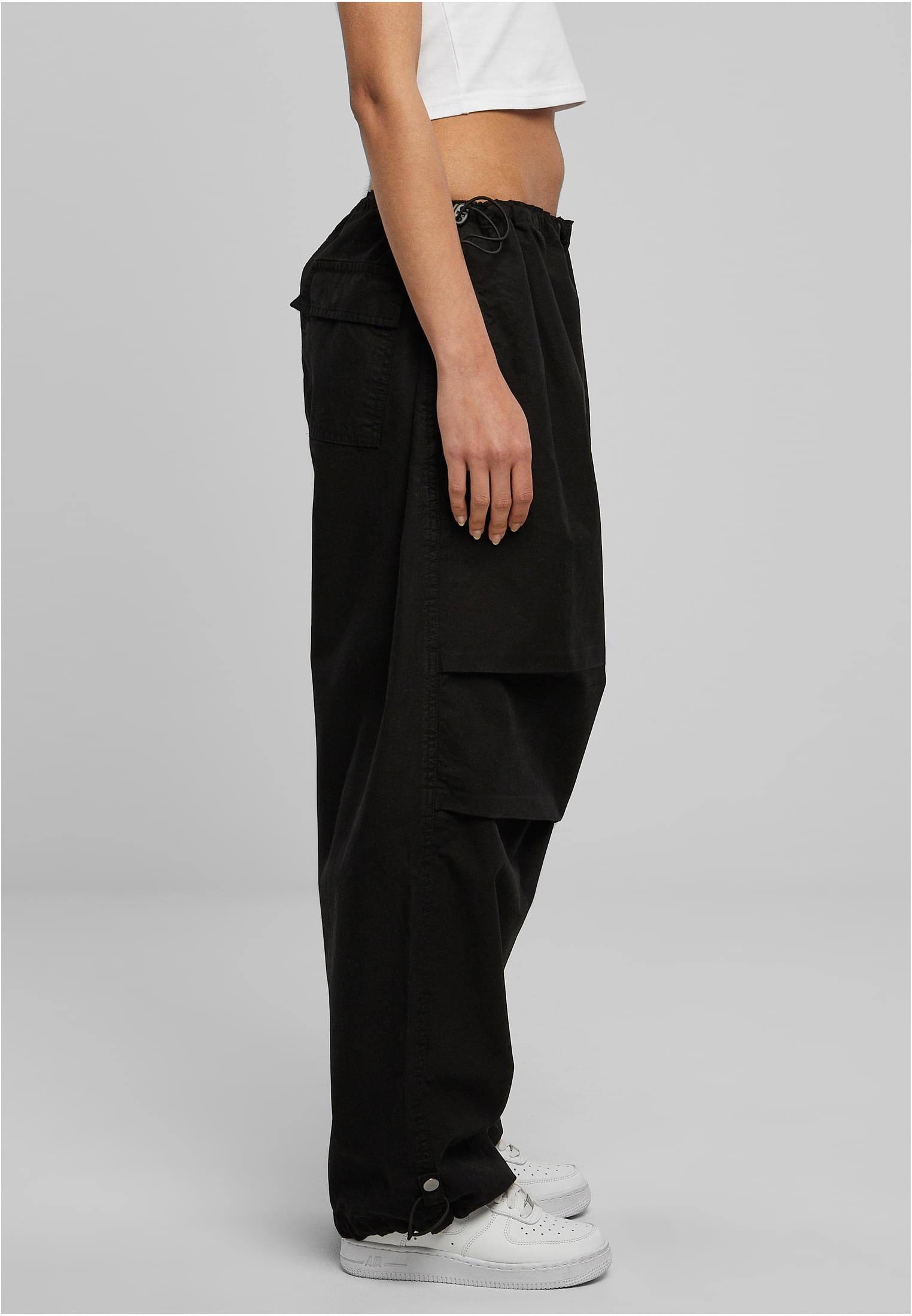 Ladies Cotton Parachute Pants | black