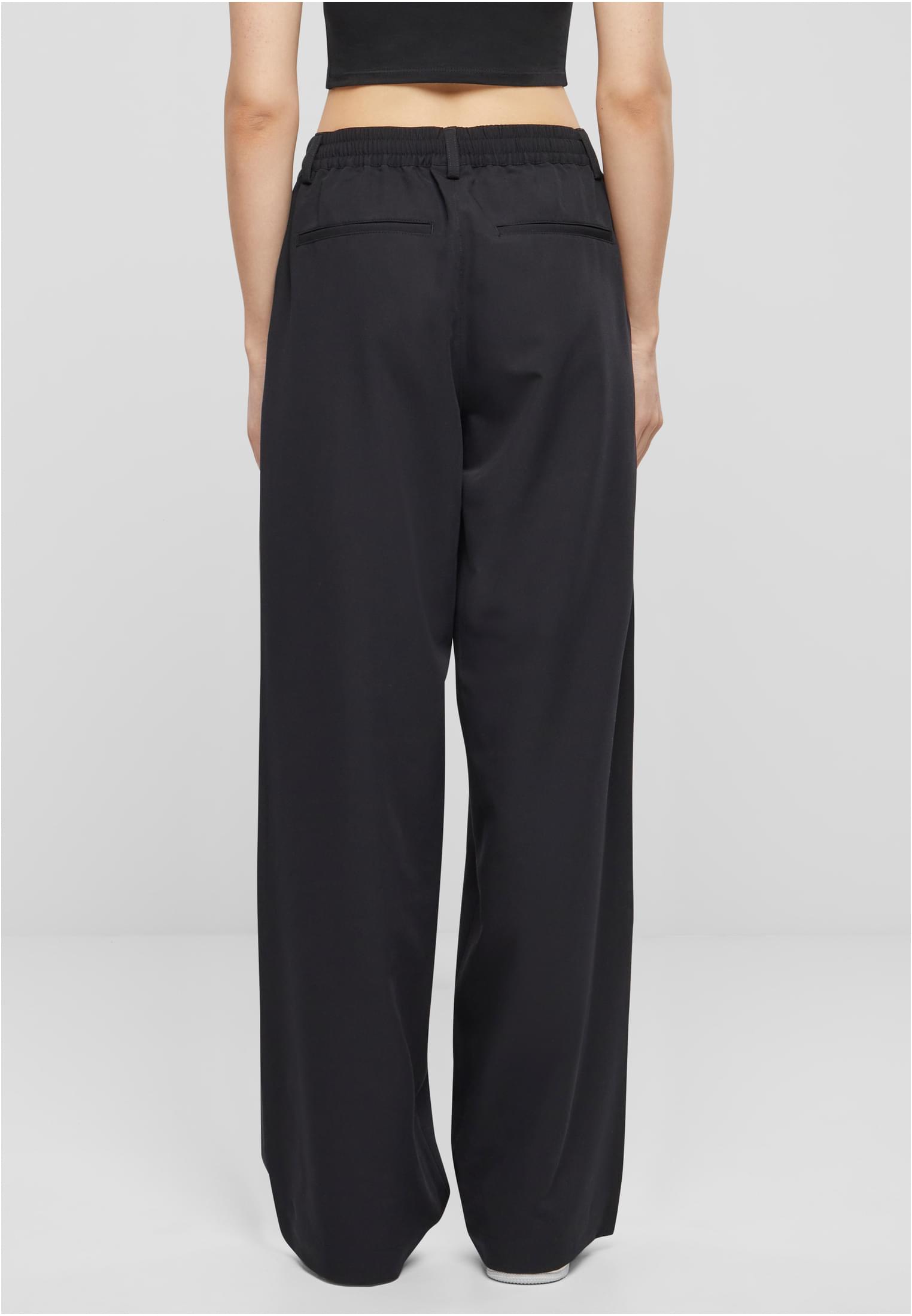 Ladies Ultra Wide Pleat-Front Pants | black