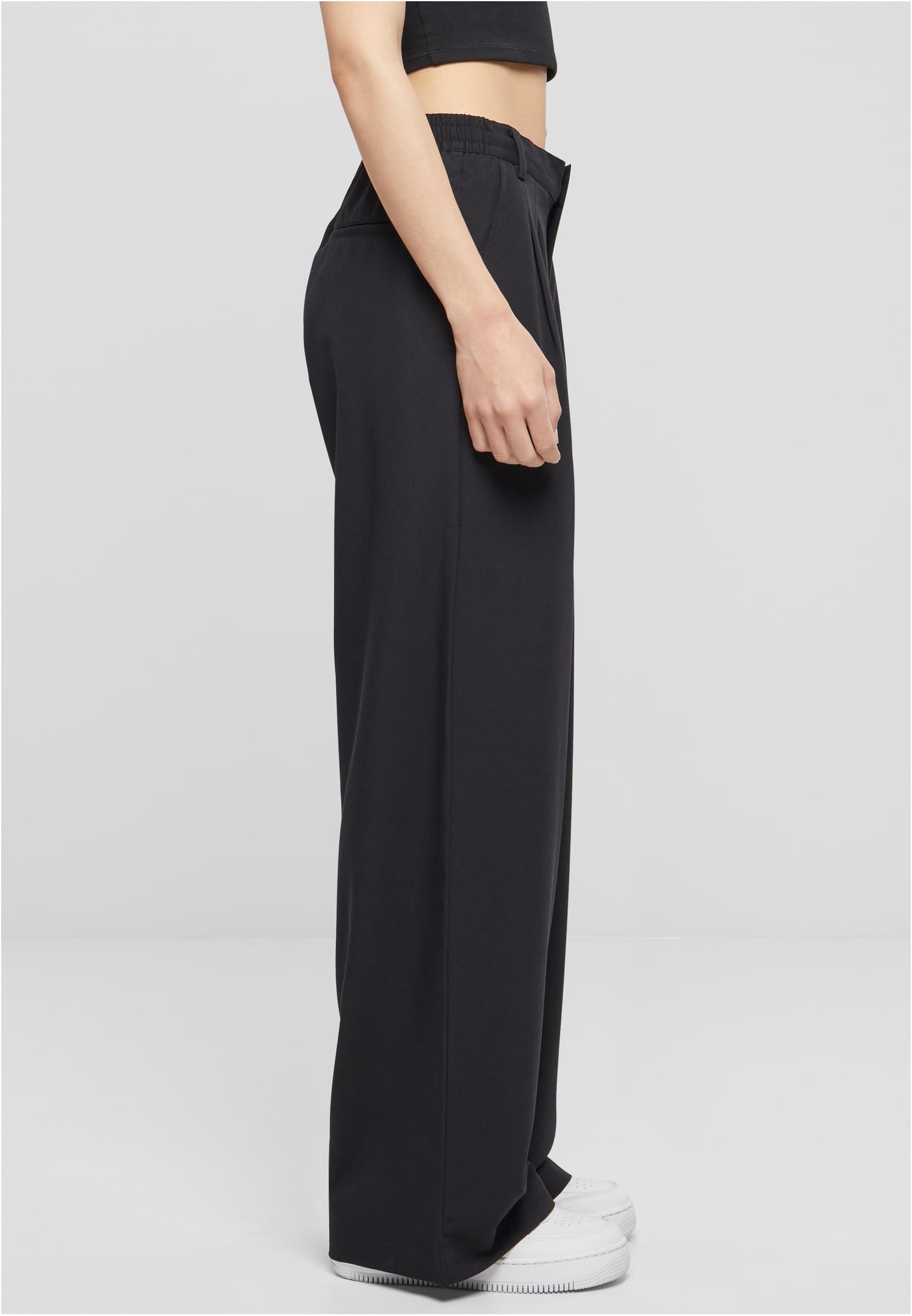 Ladies Ultra Wide Pleat-Front Pants | black